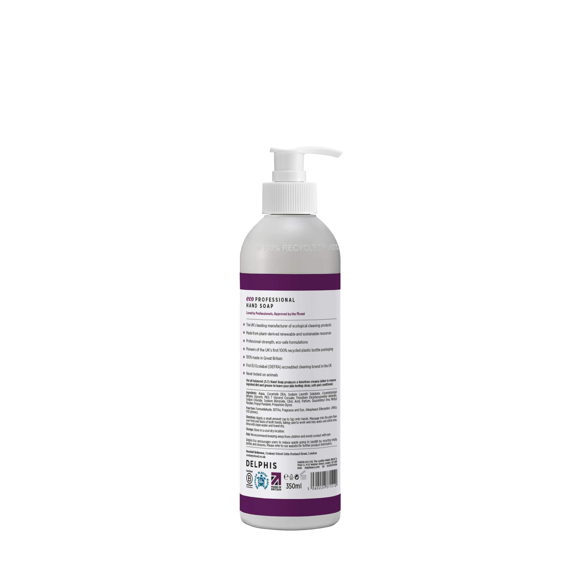 Delphis Eco Liquid Hand Soap Wash 350ml | Vegan & Cruelty-Free Hand Wash | Natural Plant-Based Formula | Perfect for Home, Office & Travel Use