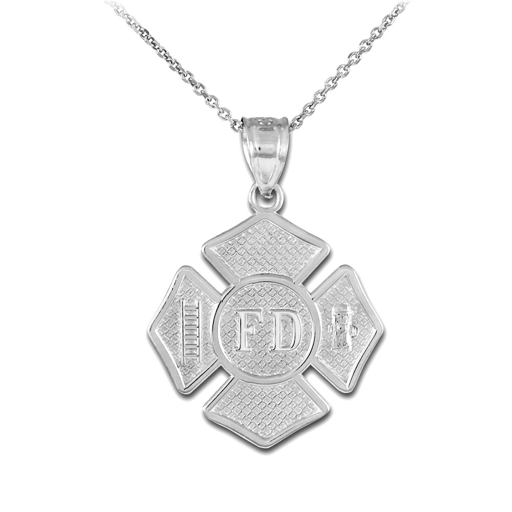 925 Sterling Silver St. Florian Medal Firefighter Badge Pendant Necklace for Men & Women - American Hero Jewelry Gift for Firefighters, First Responders & EMS - Perfect for Daily Wear, Special Occasions & Appreciation Gifts