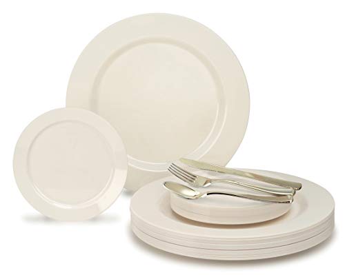 A4. Plain Ivory, Gold Silverware