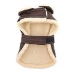 Stylish Brown & Black Faux Leather Bomber Jacket Dog Coat with Matching Harness & Leash Set - Perfect for Winter Walks & Outdoor Adventures