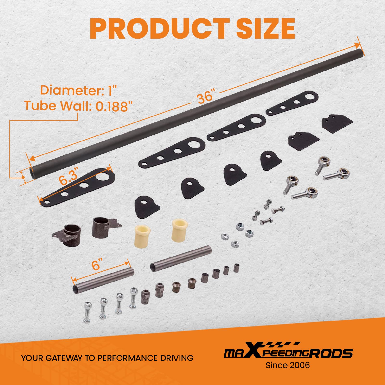 High-Performance maXpeedingrods Anti-Roll Bar Kit - 24-36 Inch Chromoly Steel Shaft for Enhanced Vehicle Stability | Perfect for Off-Roading, Racing & Street Performance