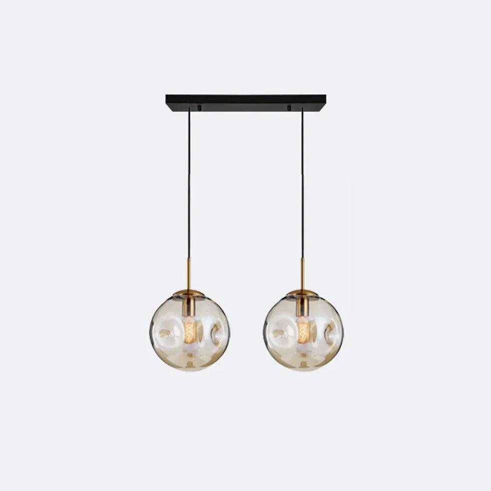 Modern Spherical Glass Bubble Pendant Light - Elegant Ceiling Lighting for Living Room, Bedroom, and Dining Room Decor