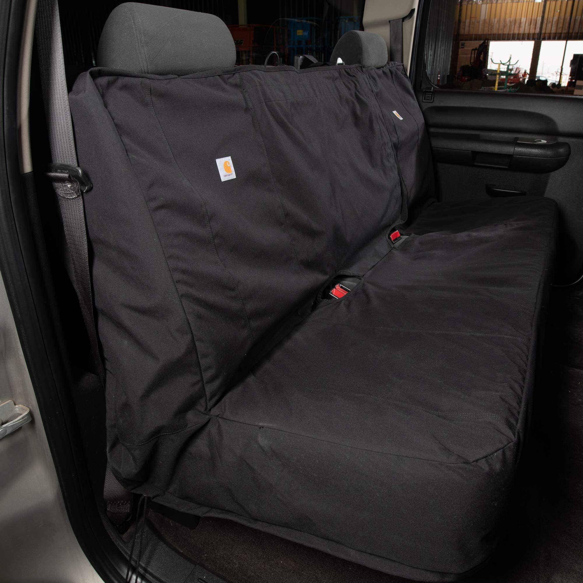 Carhartt Universal Bench Seat Cover - Heavy Duty Black Truck & SUV Seat Protector for Work, Camping & Outdoor Adventures