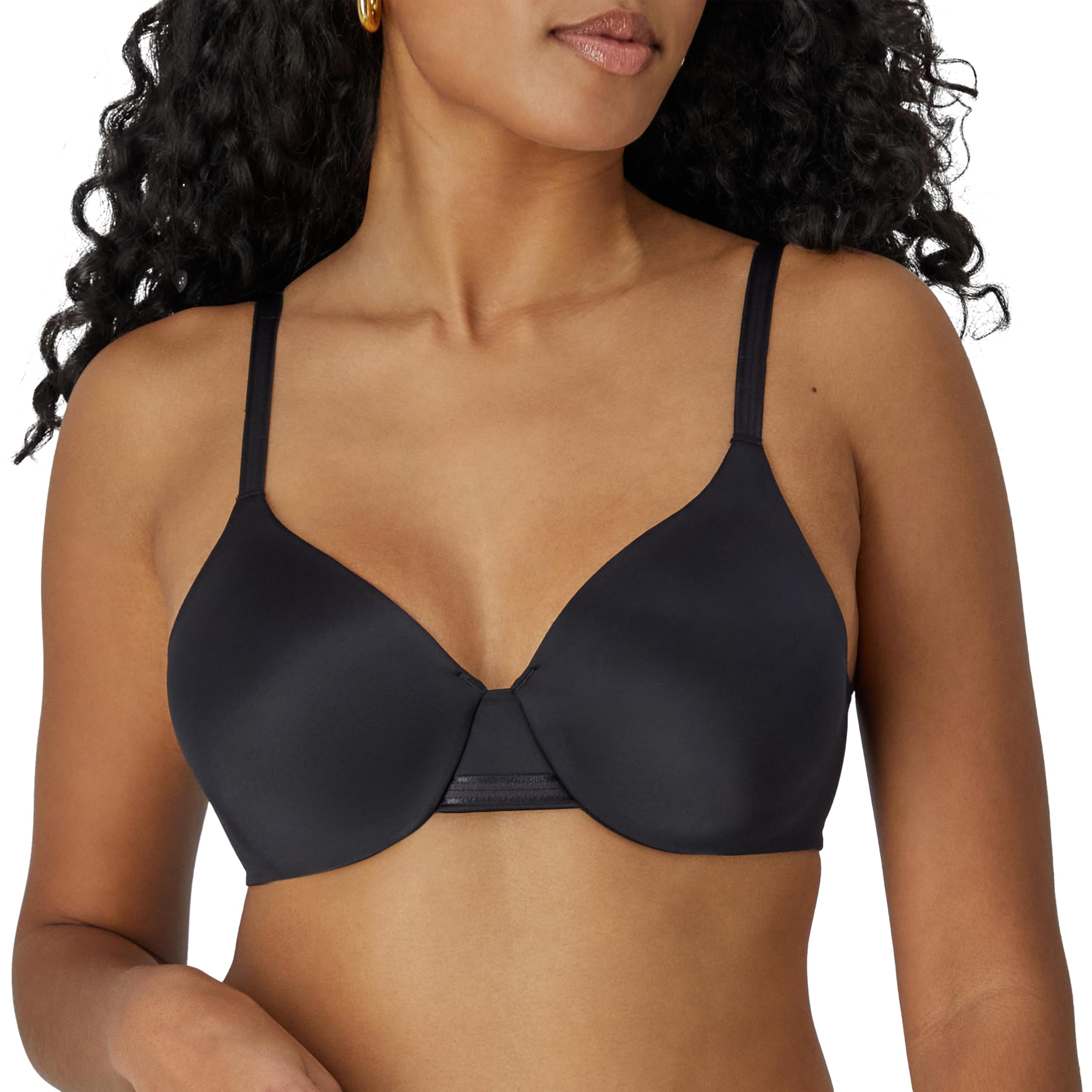 Bali Women's One Smooth U Underwire Bra - Full Coverage Smoothing & Concealing T-Shirt Bra - Black 36D US - Perfect for Everyday Wear & Layering Under Clothes