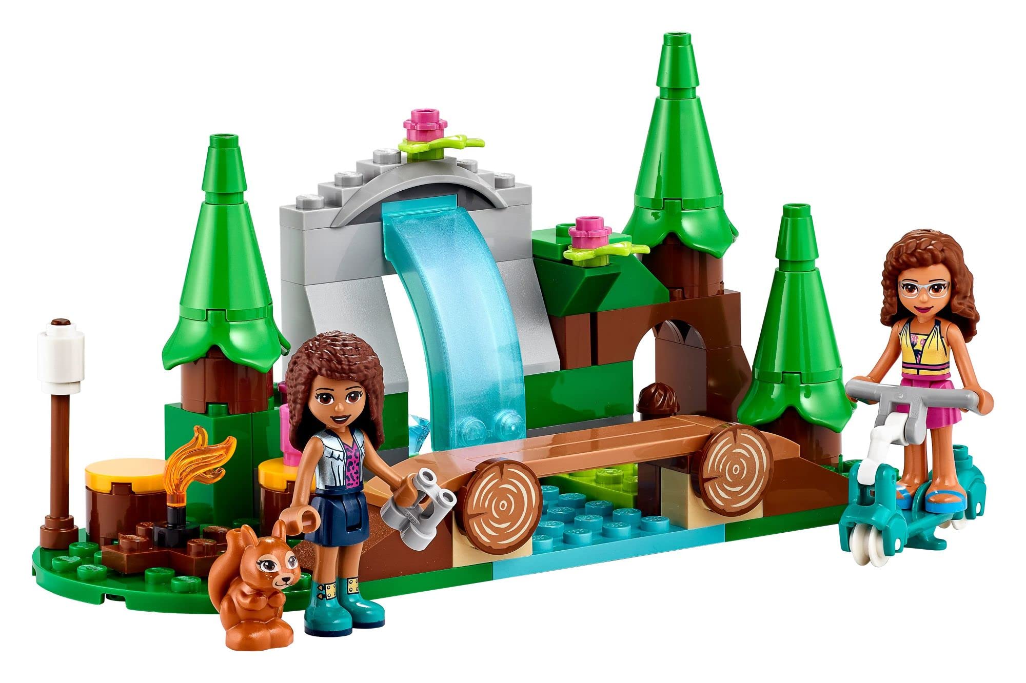 LEGO Friends Forest Waterfall Camping Adventure Building Set with Andrea & Olivia Mini Dolls - Creative STEM Toy for Kids Ages 5+ | Perfect Birthday Gift for Boys & Girls | Outdoor Camping Pretend Play & Educational Activity (Model 41677)