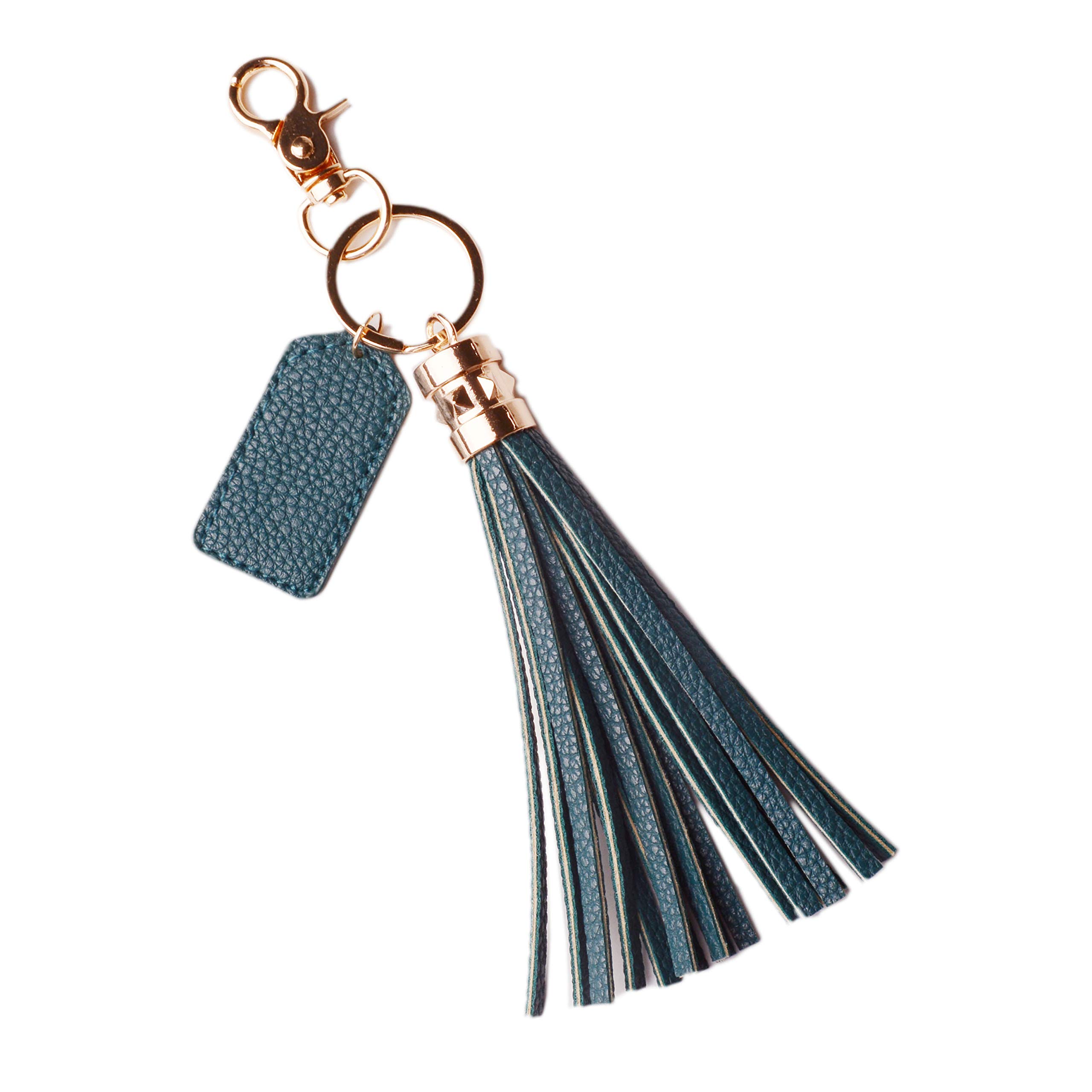 Lantintop Multicolor Monogram Leather Tassel Keychain for Women - Vintage Alloy Car Key Ring Holder, Bag Pendant Jewelry - Perfect Gift for Her, Office & Travel Accessories