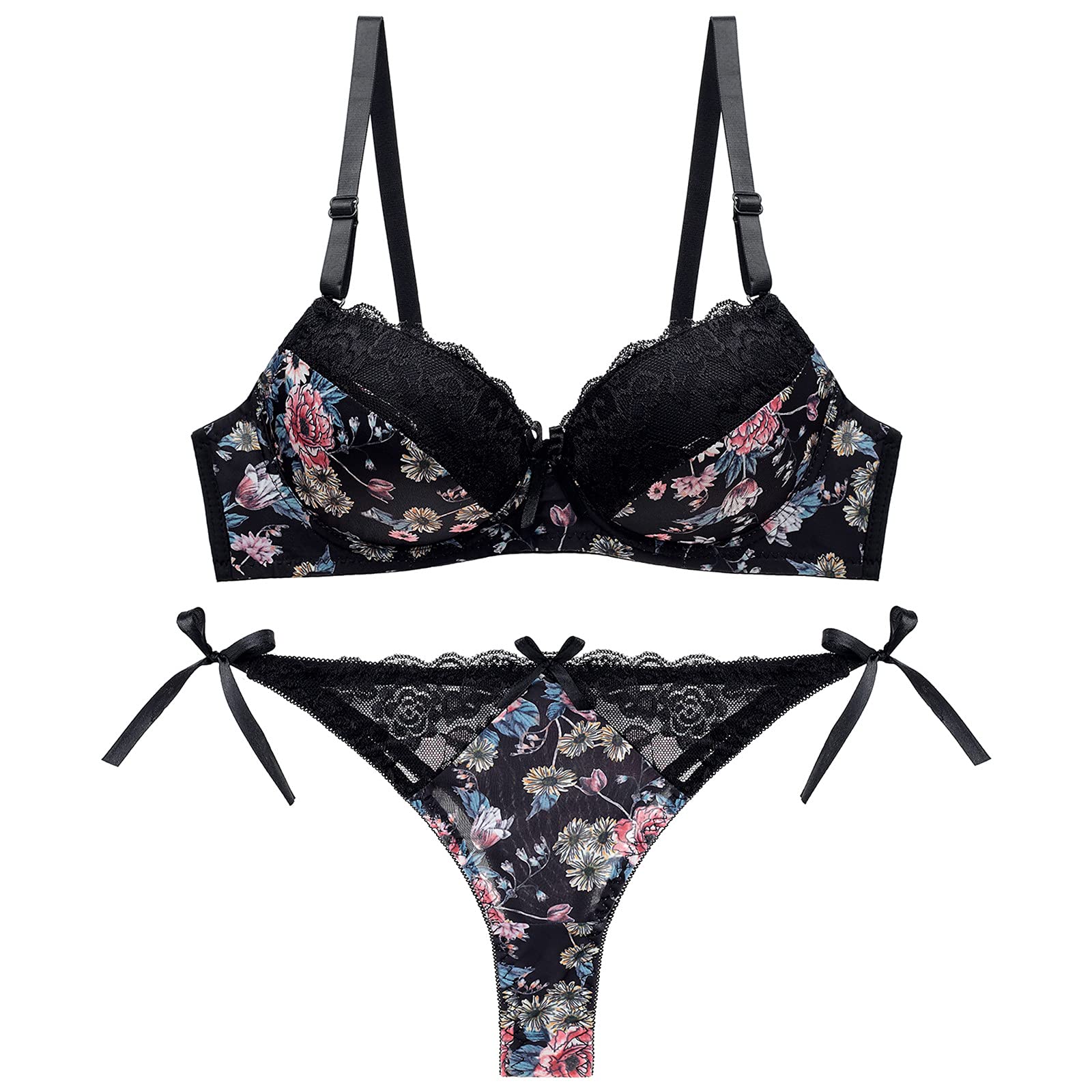Sexy Lace Bra and Panty Set for Women - Comfortable Cotton Underwear Collection (34 Styles) - Perfect for Date Nights, Boudoir, and Everyday Wear