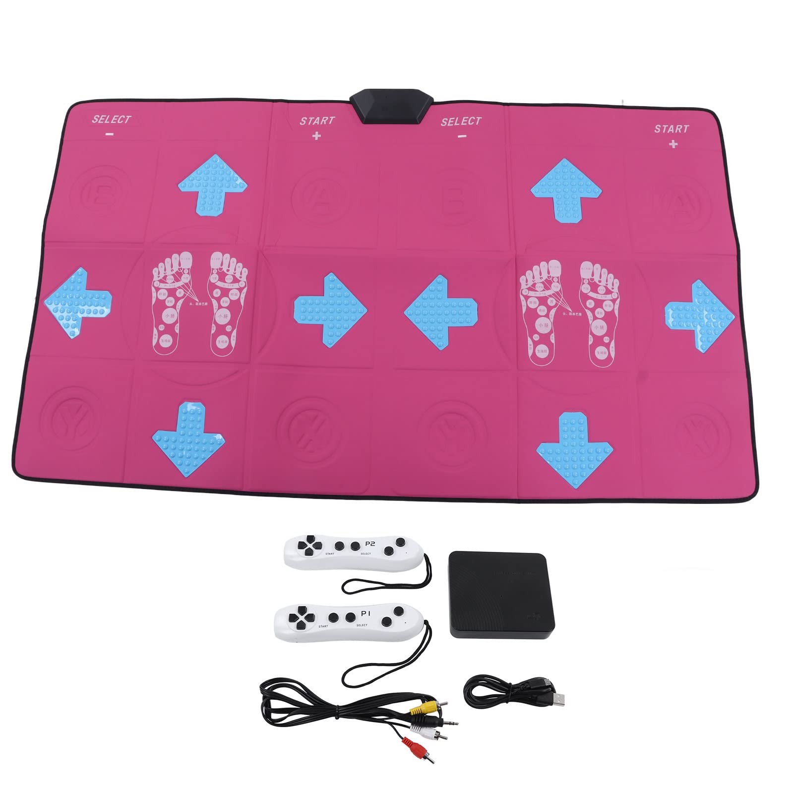Electronic Dance Mat with LED Lights - PU Non-Slip Double Player Dance Pad with Built-in Music & AV Cable - Interactive Gaming Mat for Kids Ages 3-9 - Perfect Birthday Gift for Boys & Girls (Pink) - Fun for Parties, Family Game Nights & Indoor Exercise