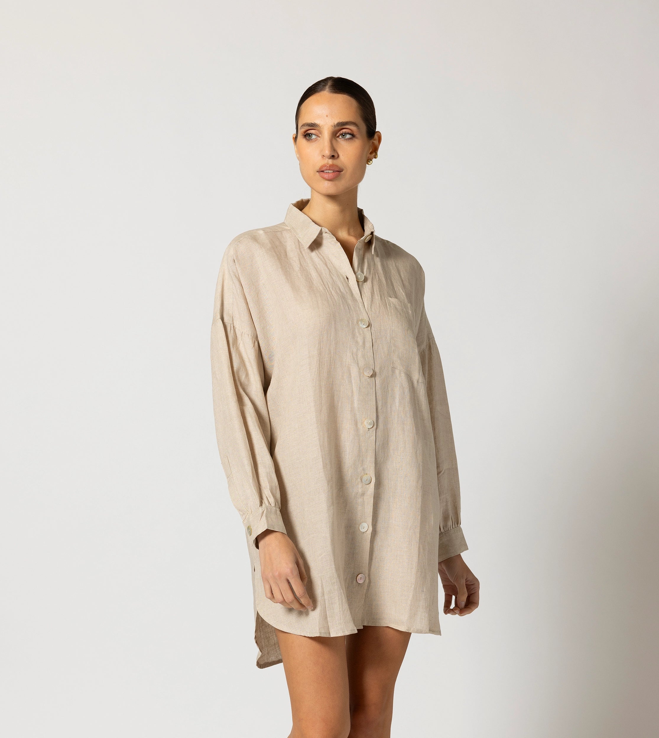 Nusa Button Up Shirt for Men - Soft Oatmeal Cotton Casual Wear | Perfect for Office, Travel & Everyday Outfits