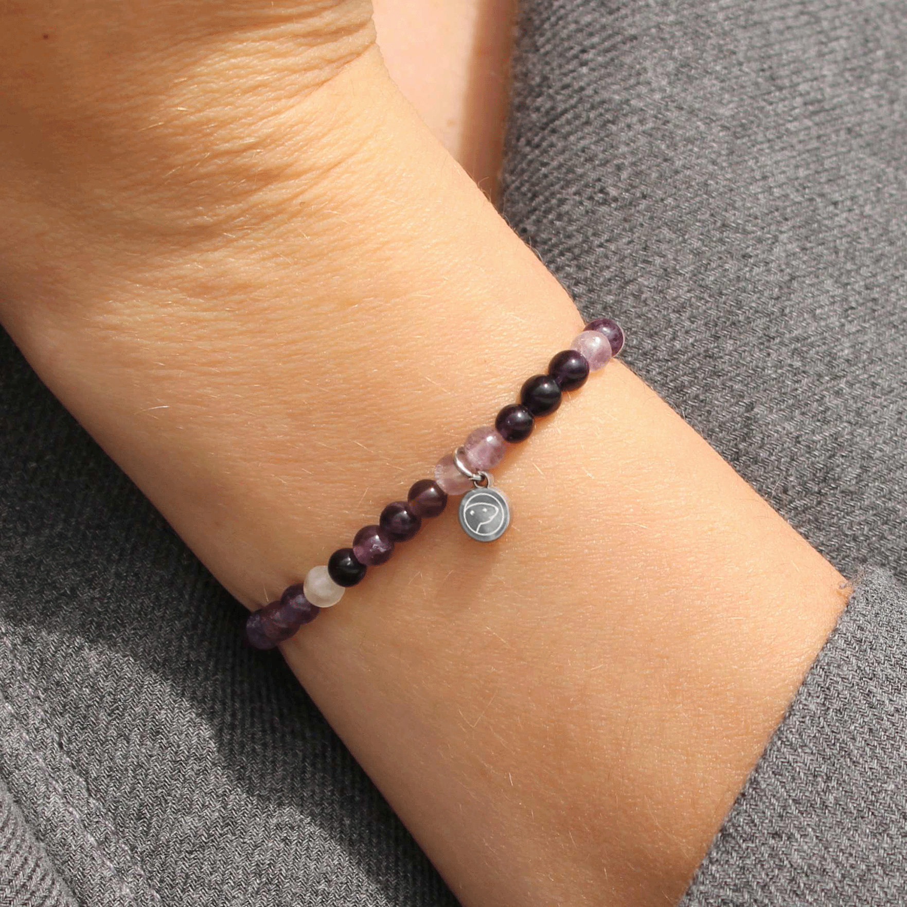 Natural Purple Fluorite Beaded Bracelet for Women - Healing Crystal Energy Jewelry for Stress Relief & Positive Vibes | Perfect for Meditation, Yoga & Spiritual Gifts