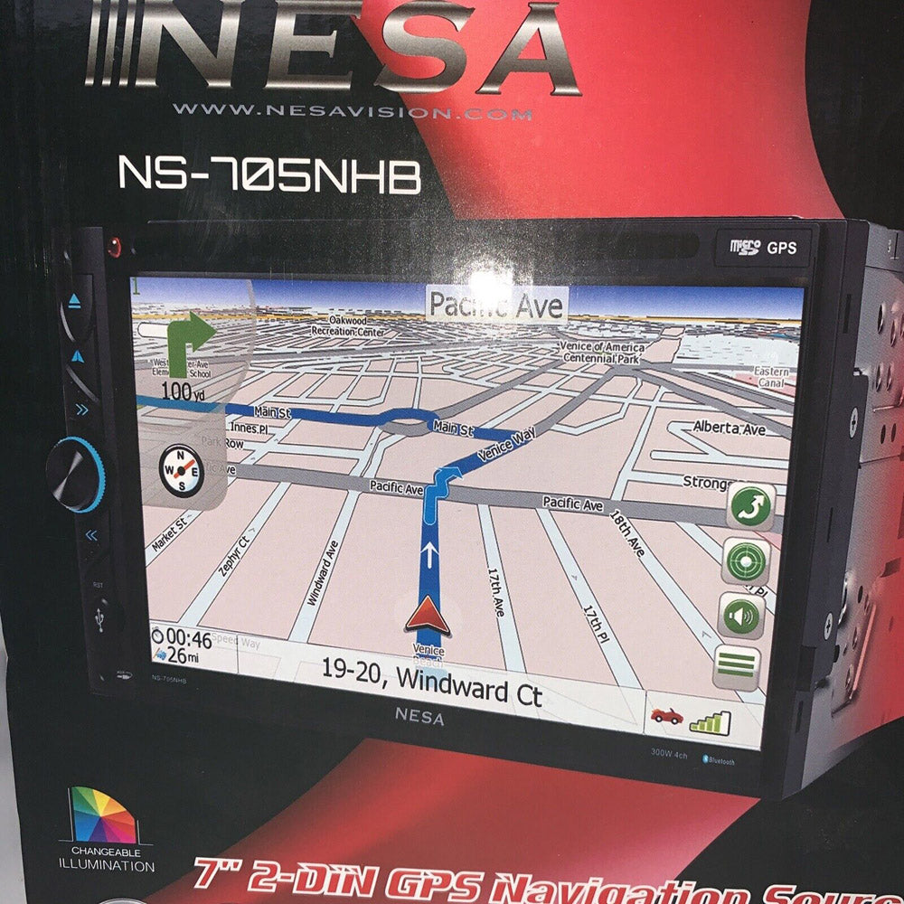 NESA NS 705NHB 7 Inch Car GPS Navigation System with Bluetooth 4.0 & Android Auto - In-Dash Touchscreen for Hands-Free Calling & Driving Directions - Perfect for Road Trips & Daily Commutes