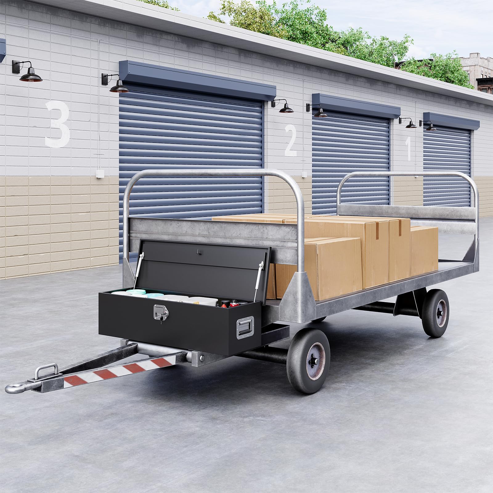 Yizosh 39 Inch Heavy Duty Steel Truck Bed Tool Box with Lock & Keys - Secure Storage for Pickup Trucks, Trailers, RVs | Perfect for Construction, Camping & Roadside Emergency Tools