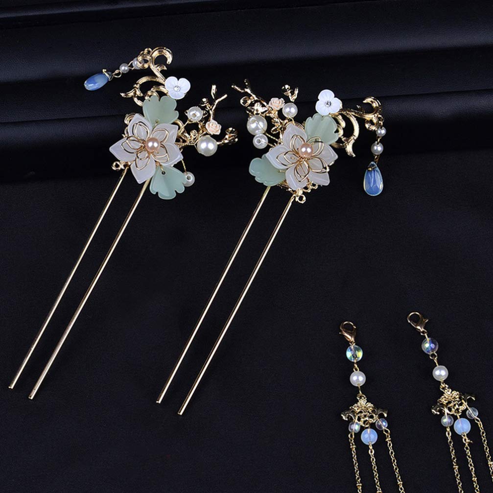 Vintage Chinese Hair Sticks - 3pcs Tassel Hair Pins for Women | Wedding & Party Accessories