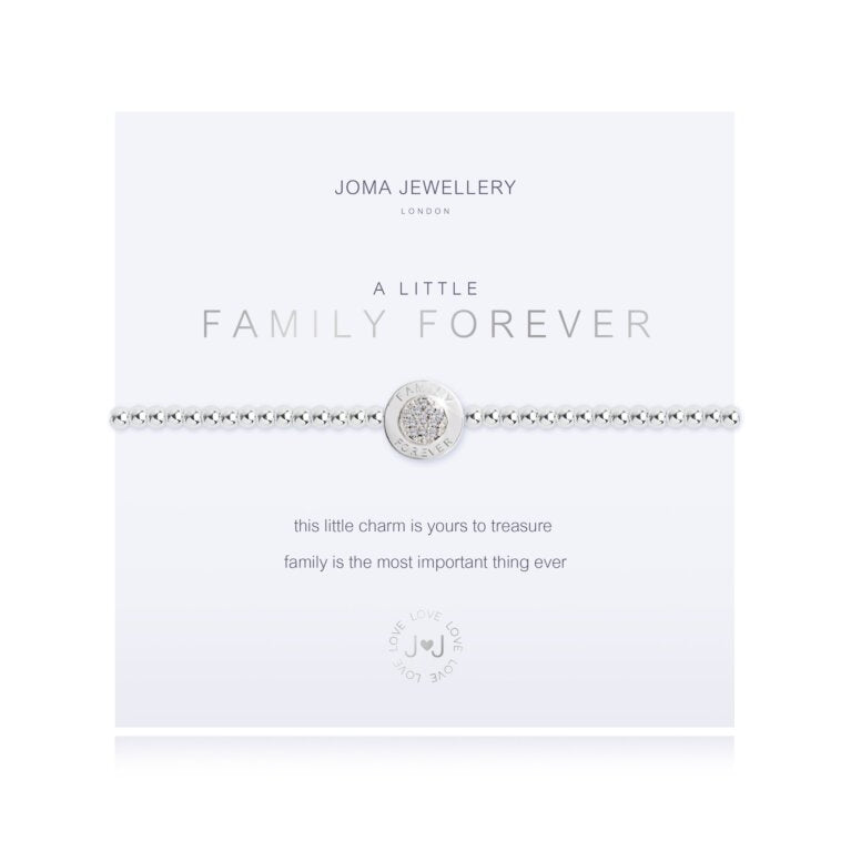 Joma Jewelry Bracelet - A Little Family Forever - Sterling Silver Charm Bracelet for Women - Personalized Engraved Gift for Mom, Sister, Daughter - Perfect for Birthdays, Anniversaries & Mother's Day