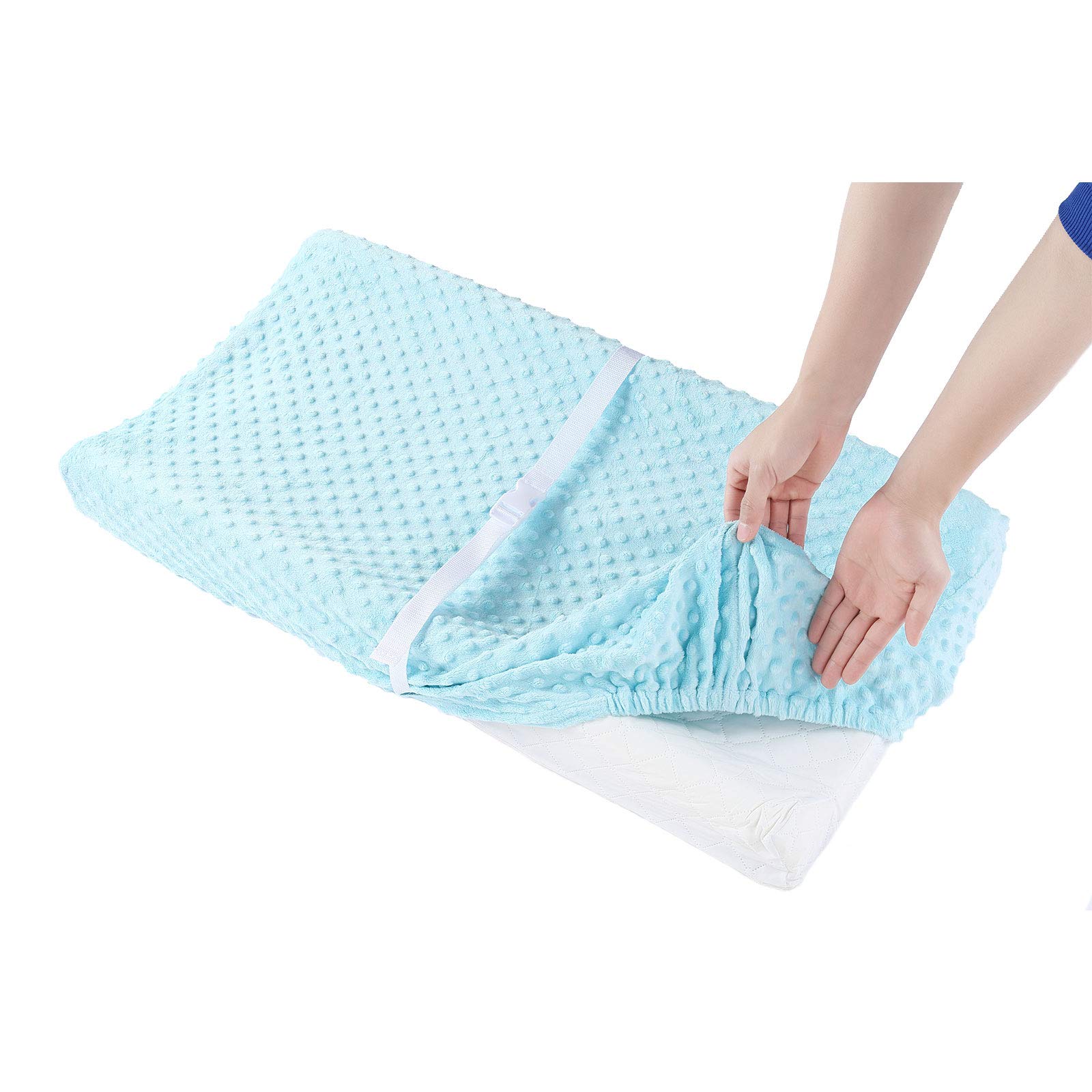 Premium Baby Changing Pad Cover - Ultra Soft Plush Dot Diaper Changing Table Cover for Boys & Girls - Safe & Comfortable 32