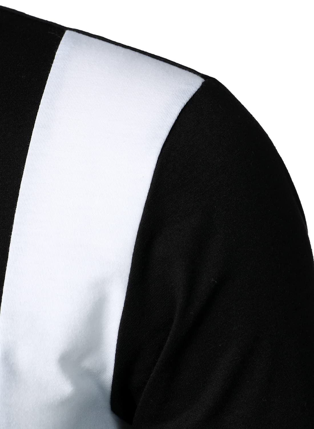 HOOD CREW Men's Long Sleeve Polo Shirt - Stylish Color Block Zipper T-Shirt for Casual Wear, Office & Outdoor Activities