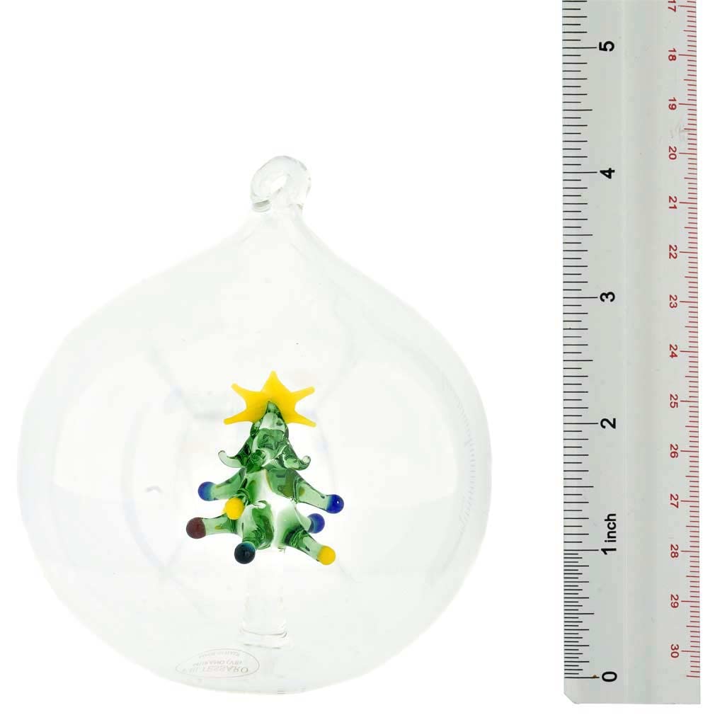 Venetian Murano Glass Christmas Tree Ornament - Handmade Italian Glass Ball for Holiday Decor, Christmas Tree Decoration & Festive Home Decor