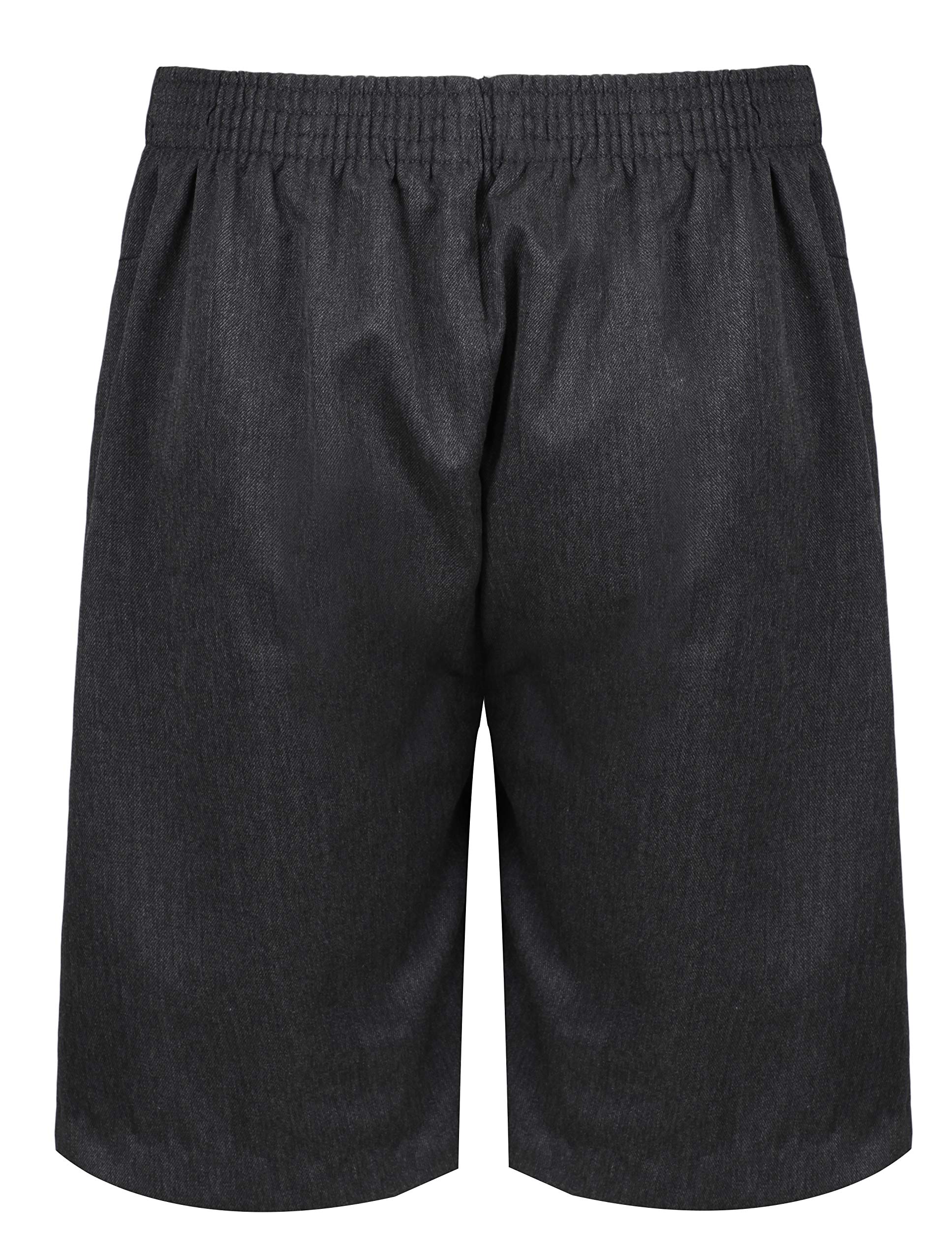 Plus Size Boys School Shorts - Elastic Waist, Generous Fit in Black, Grey & Navy - Durable Wider Fit for School, Play & Everyday Comfort