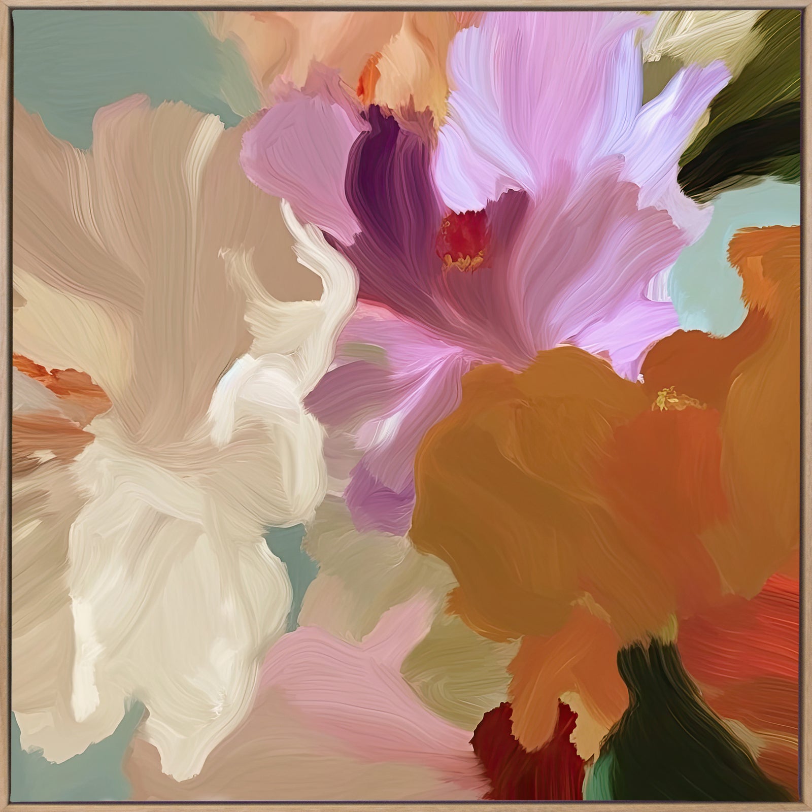 Blushing Gordonia III Canvas Art Print - Handmade Floral Wall Decor for Living Room, Bedroom & Office - Perfect Gift for Home & Wedding Decor