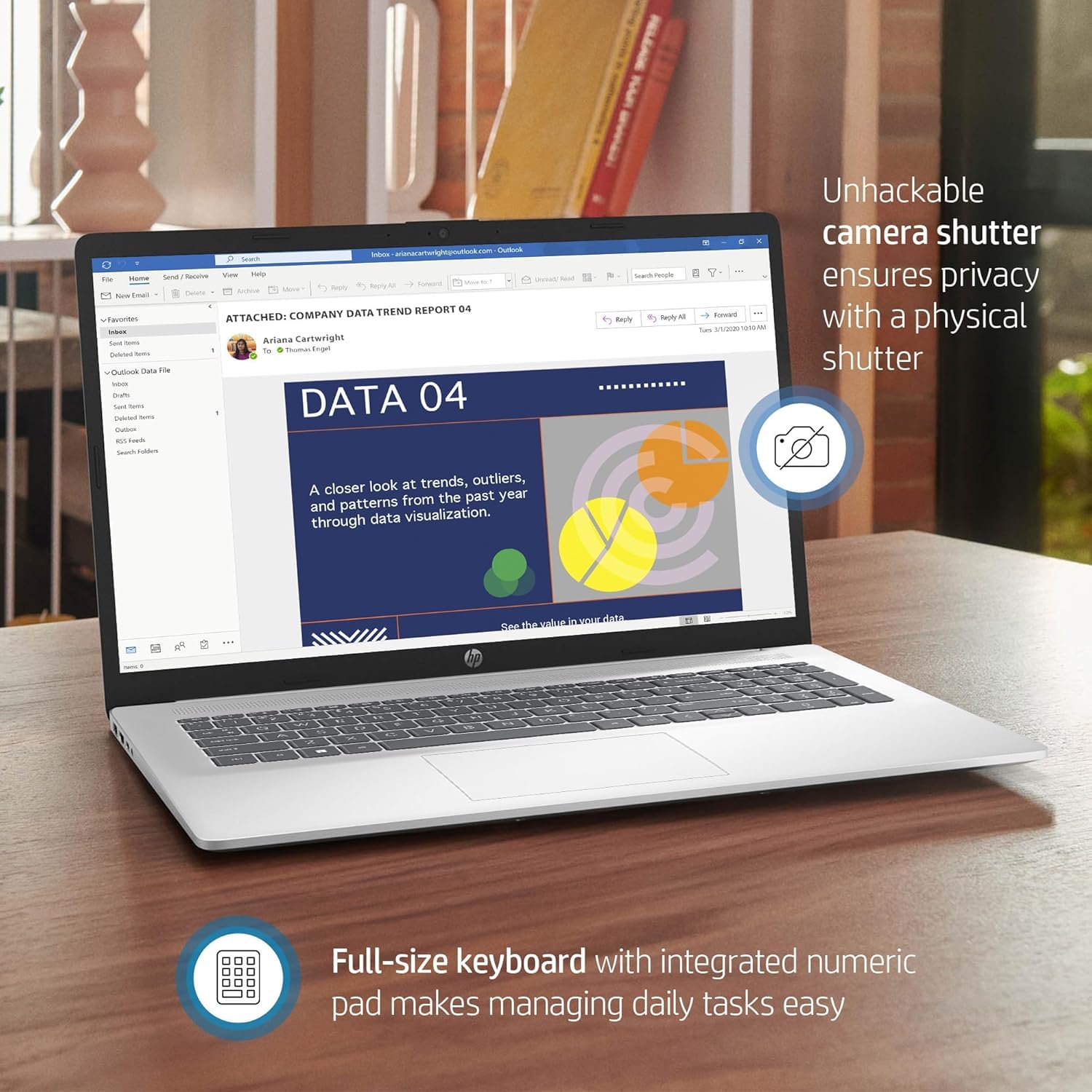 HP 17 Business Laptop with Windows 11 Pro - 17.3
