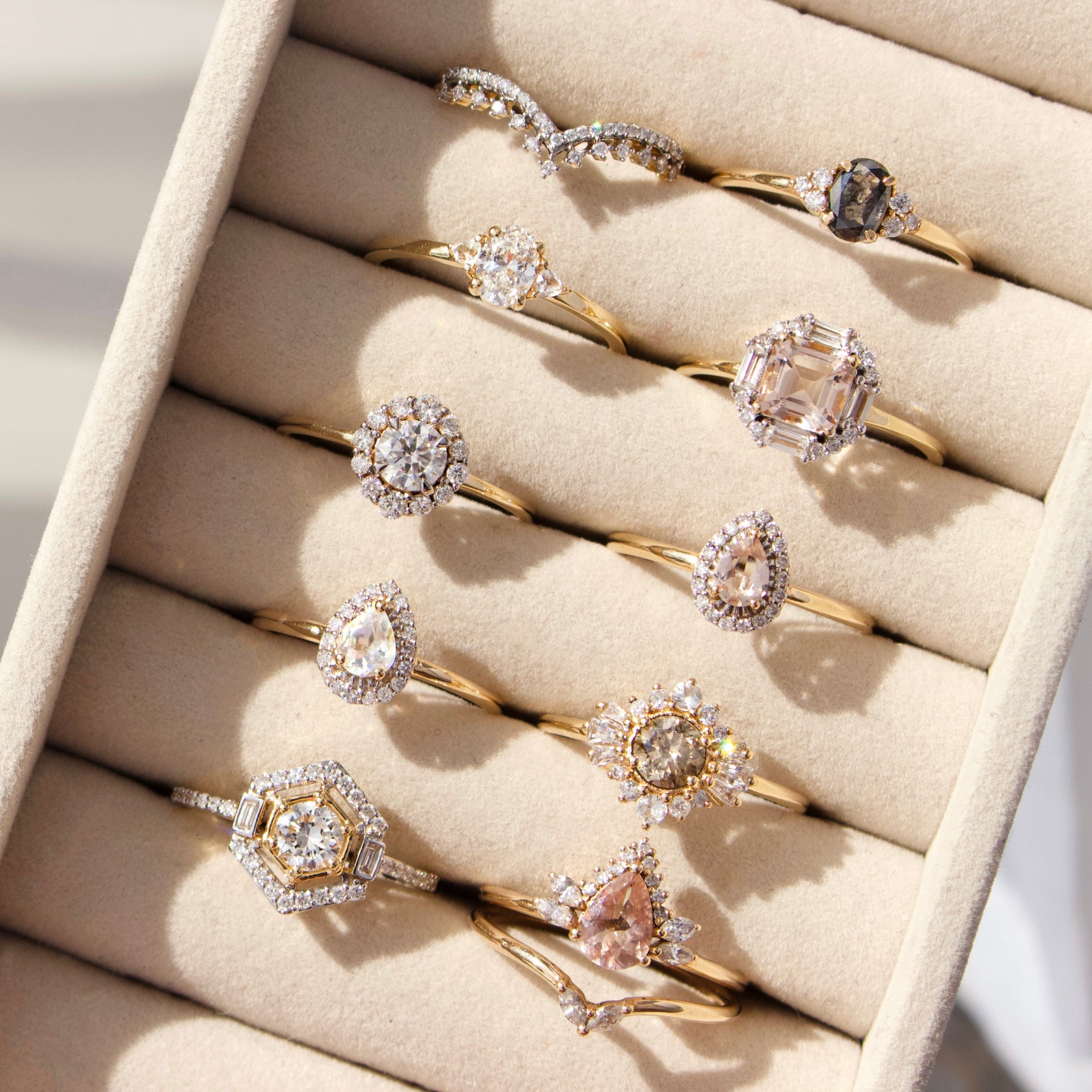 Aria Salt and Pepper Diamond Ring – Unique Grey Diamond Engagement Ring for Women, Vintage Inspired Wedding Band – Perfect for Proposals, Anniversaries, and Special Occasions