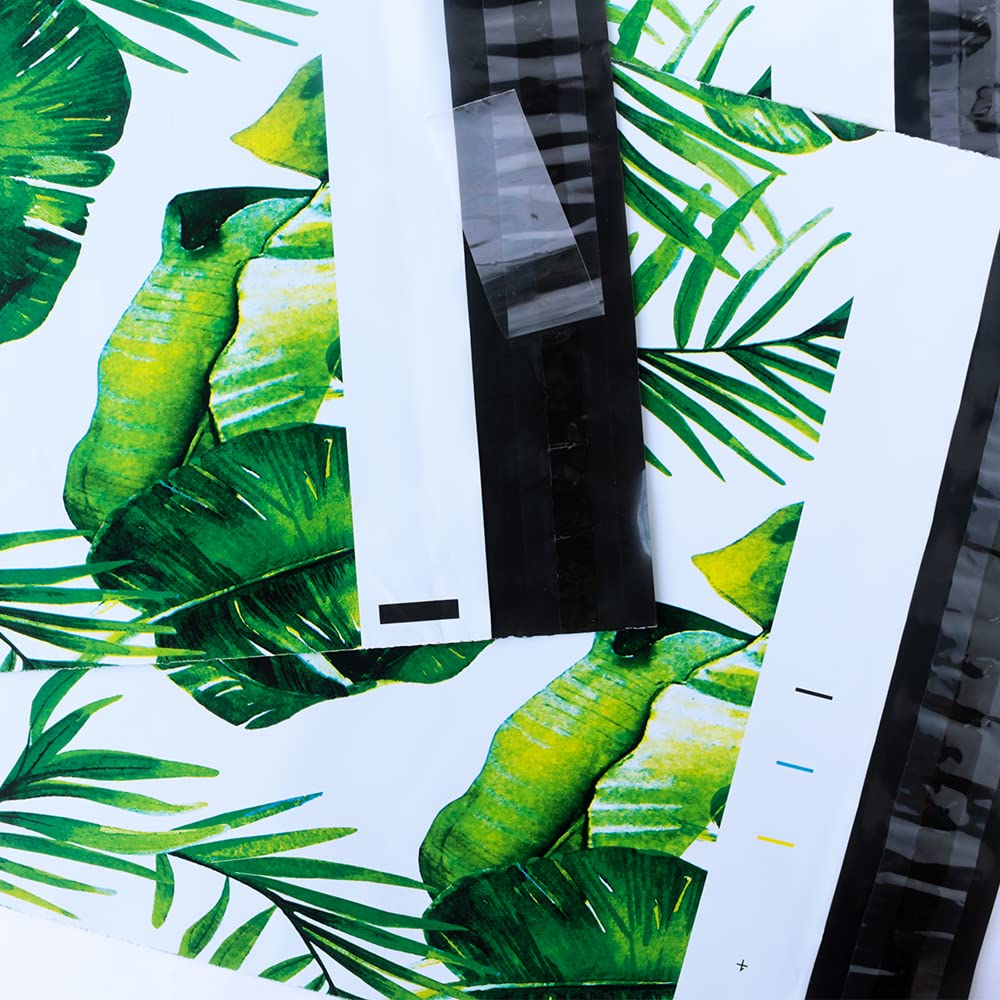 10x13 Inch 100-Pack Printed Poly Mailers - Durable & Tear-Proof Plastic Shipping Bags for Small Business | Strong Mailing Envelopes with Banana Leaf Design | Perfect for Ecommerce, Subscription Boxes & Online Stores