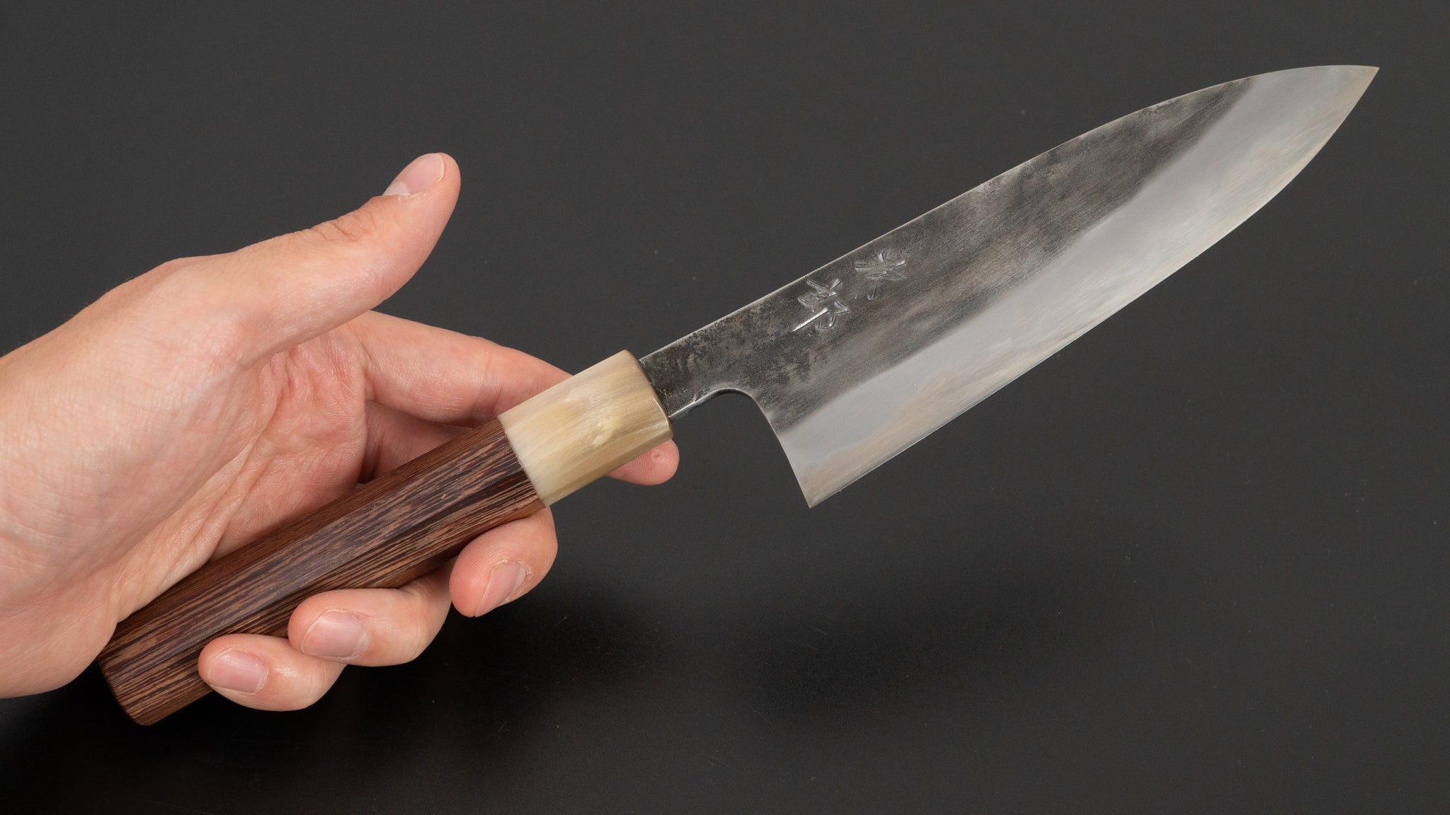 Jiro Tsuchime Petty Knife 150mm - Japanese High Carbon Steel Blade with Taihei Tagayasan Handle - Perfect for Sushi, Vegetables & Precision Kitchen Tasks (#138)