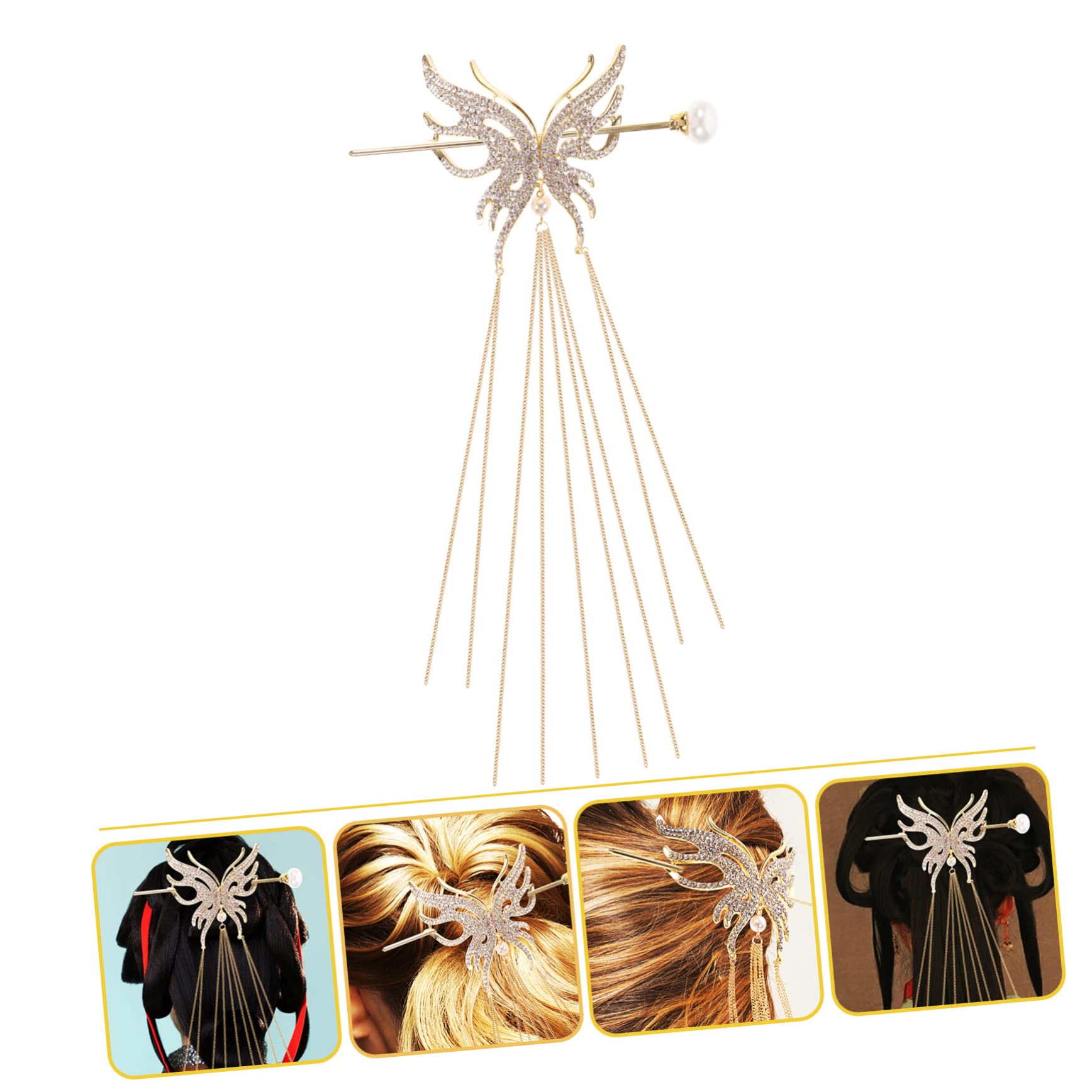 FOMIYES Butterfly Hair Stick for Women - Pearl Hair Pin, Chignon Hair Accessories for Girls & Women | Perfect for Weddings, Parties & Everyday Elegance