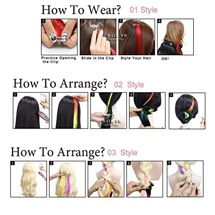 Wizme Clip-In Hair Extensions for Women - Set of 2 Colored Hair Pieces (Pack of 1) - Perfect for Volume, Length & Styling for Parties, Weddings & Daily Wear