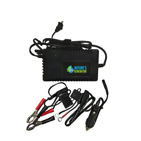 Nature's Generator Battery Charger & Maintainer - Portable Solar Power Bank for Camping, RV, and Emergency Backup