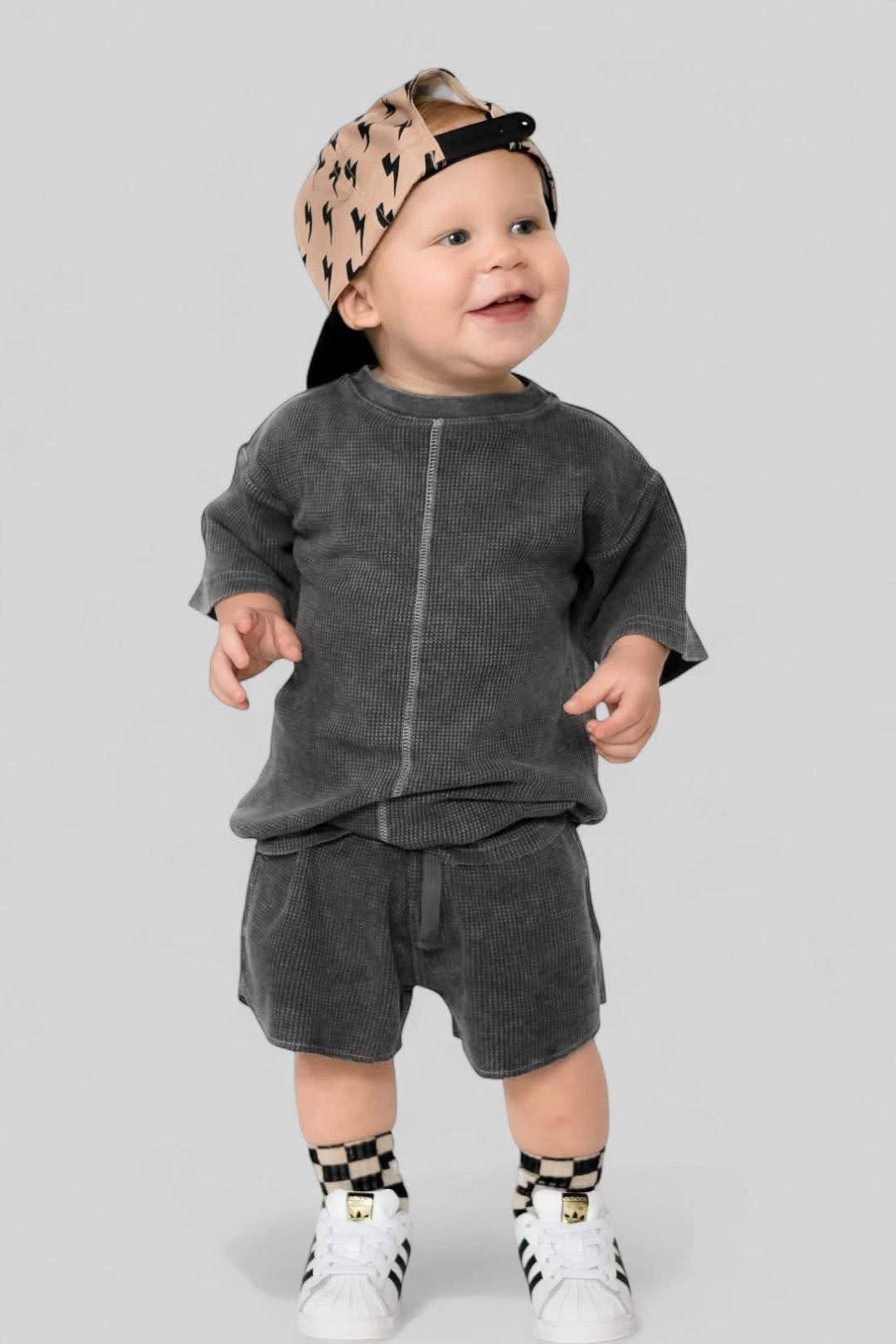 Acid Wash Waffle Shorts - Black Distressed Denim Shorts for Women | Casual Summer Outfits & Beach Wear