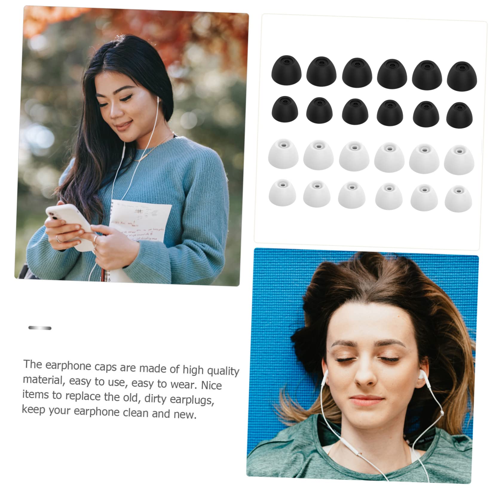 Gatuida 4 Pairs Silicone Earphone Covers - Soft Earbud Tips Replacement for Noise Isolation & Comfort - Perfect for Sleeping, Workouts, Travel & Daily Use