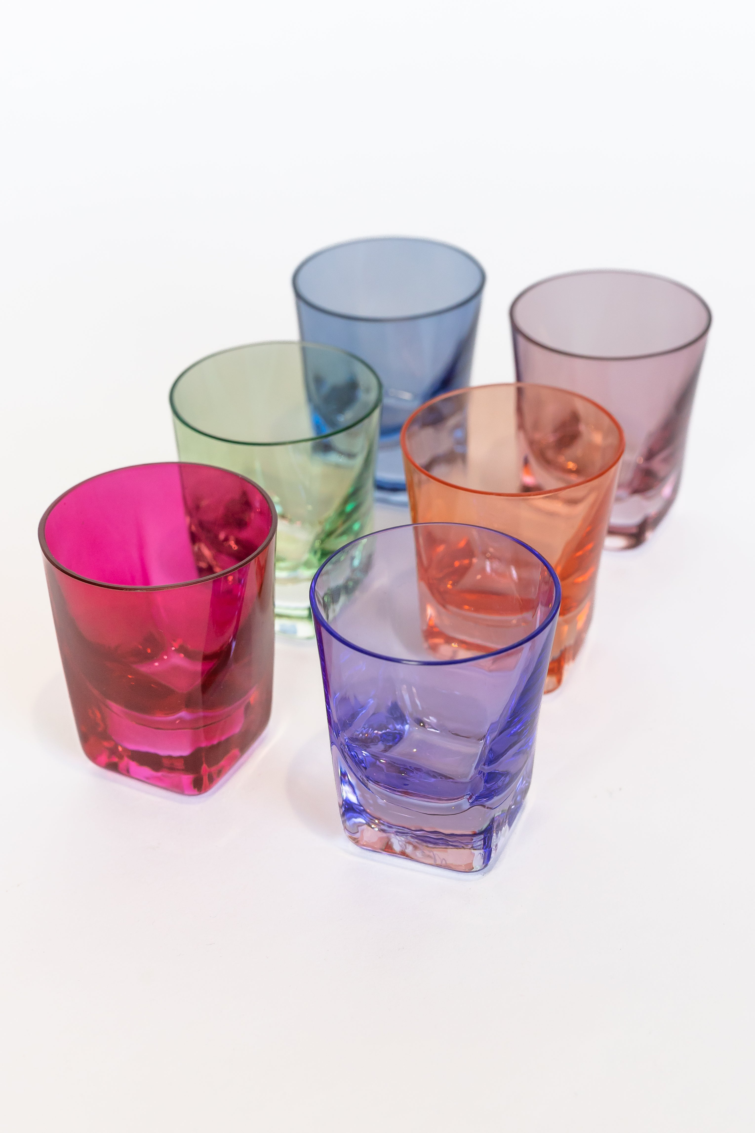 Estelle Colored Shot Glasses Set of 6 - Vibrant Mixed Colors for Parties, Bars & Home Decor | Durable Glassware for Cocktails, Tequila & Liquor Shots