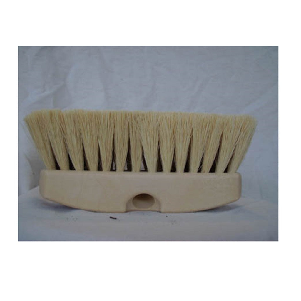 Natural Medium Stiff Chemical Resistant Tampico Flow Through Brush - Heavy Duty Cleaning Tool for Truck Trailers, Chassis, Exhaust Systems & Soft Washing | Ideal for Commercial Vehicle Maintenance & Pressure Washing Applications