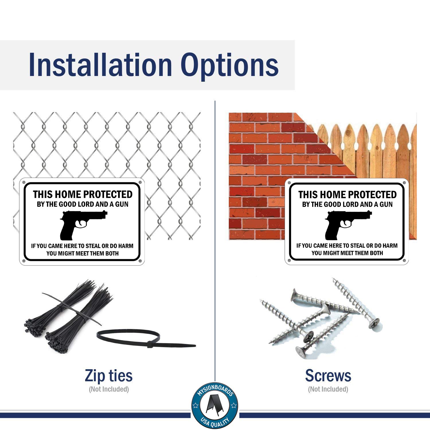 Gun Owner Armed Sign - Rust-Free Indoor/Outdoor Waterproof Novelty House Sign (7