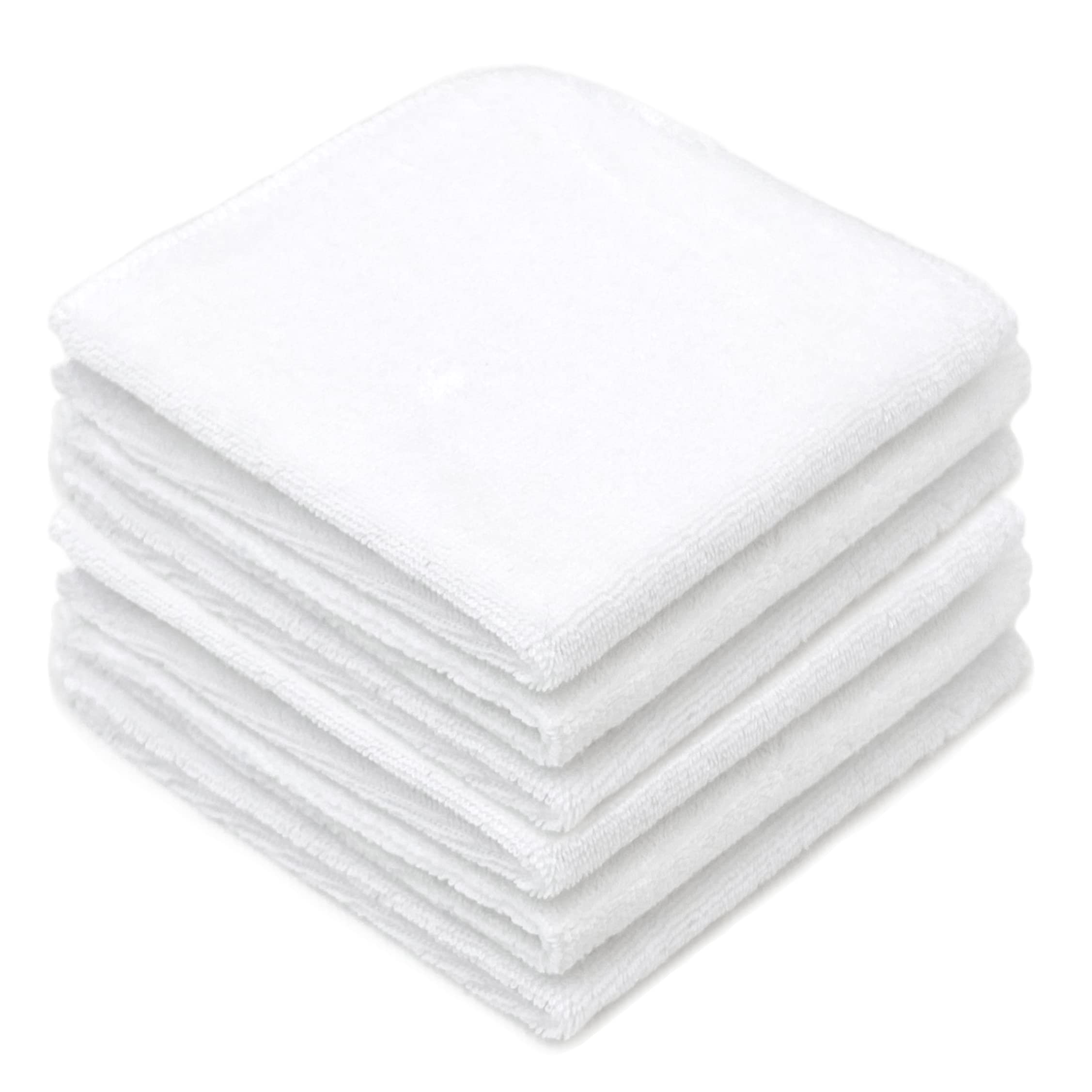 Kushies Ultra Soft Baby Washcloths 6-Pack - Gentle White Washcloths for Newborn Face & Body Care - Mini Baby Towels for Bath Time & Sensitive Skin (A371W) - Perfect for Nursery, Baby Showers & Travel Essentials
