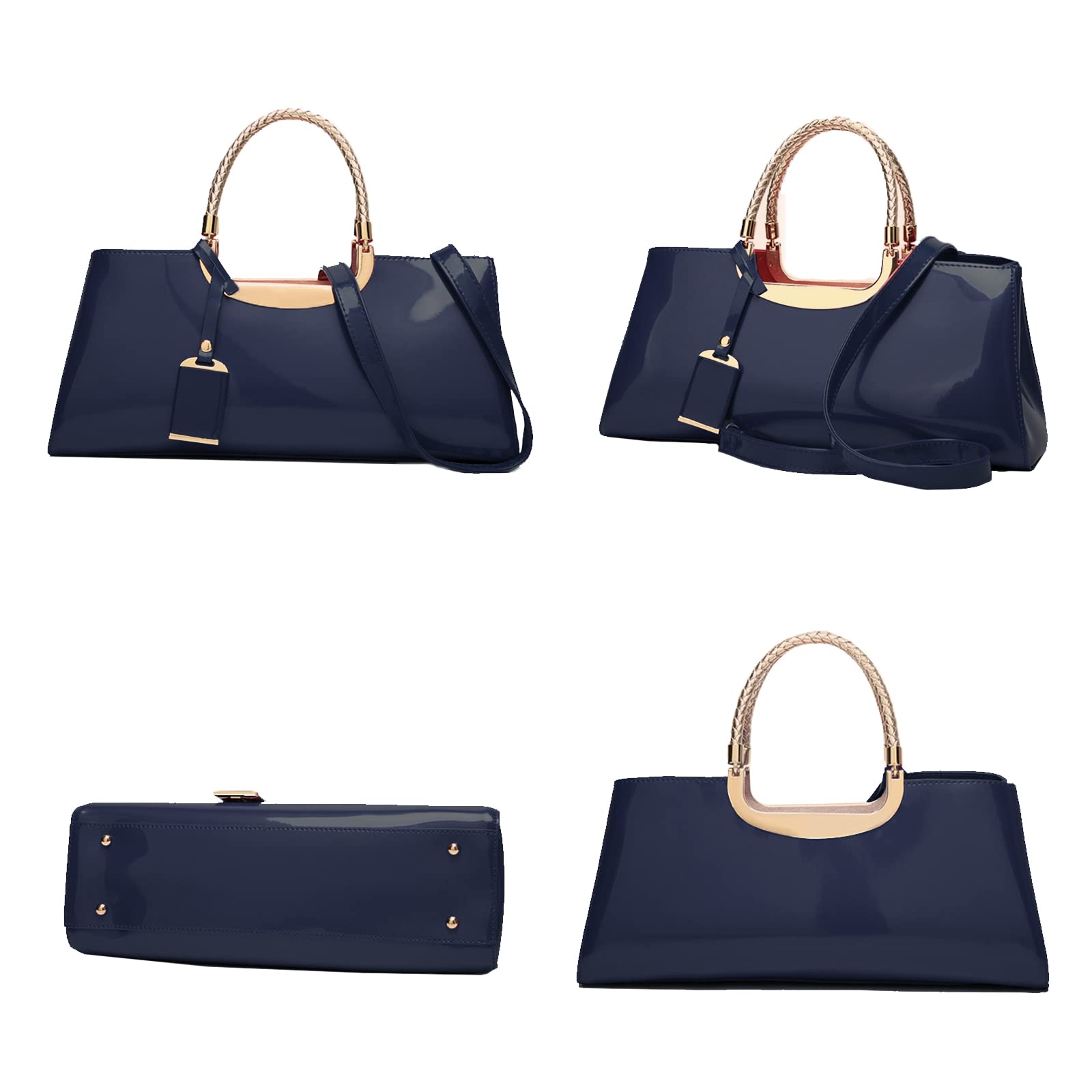 Jessie Patent Leather Handbag for Women - Evening Party & Crossbody Purse