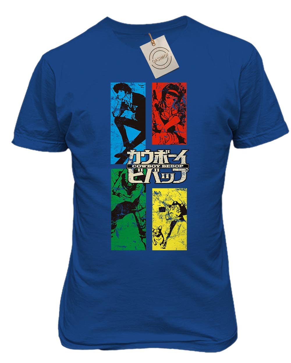 RIVEBELLA Cowboy Bebop Anime Graphic T-Shirt for Men - Manga Crew Neck Novelty Tee - Perfect for Cosplay, Anime Conventions & Casual Wear