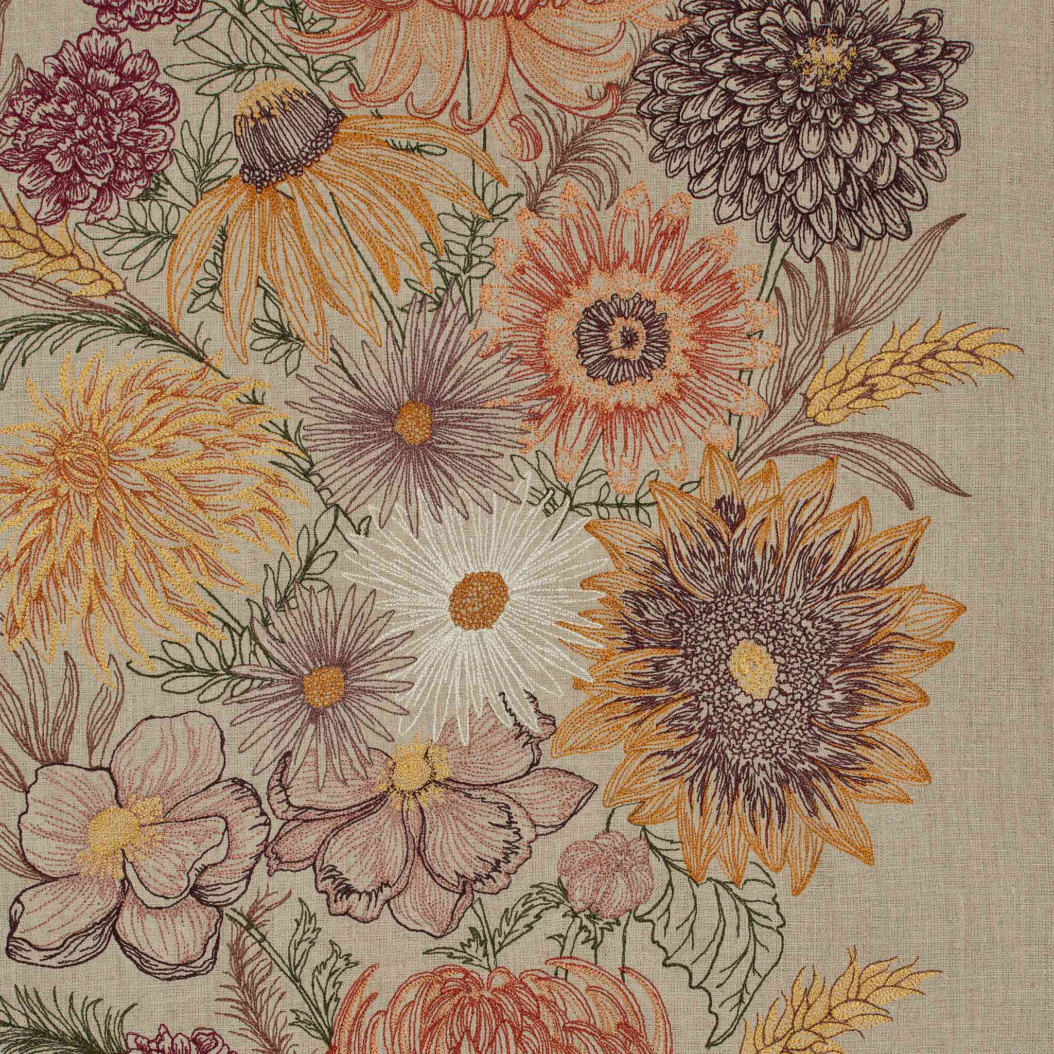 Autumn Blossoms Table Runner - Floral Cotton Table Decor for Thanksgiving & Fall | Coral & Tusk | Perfect for Dining Tables, Centerpieces & Seasonal Home Decor
