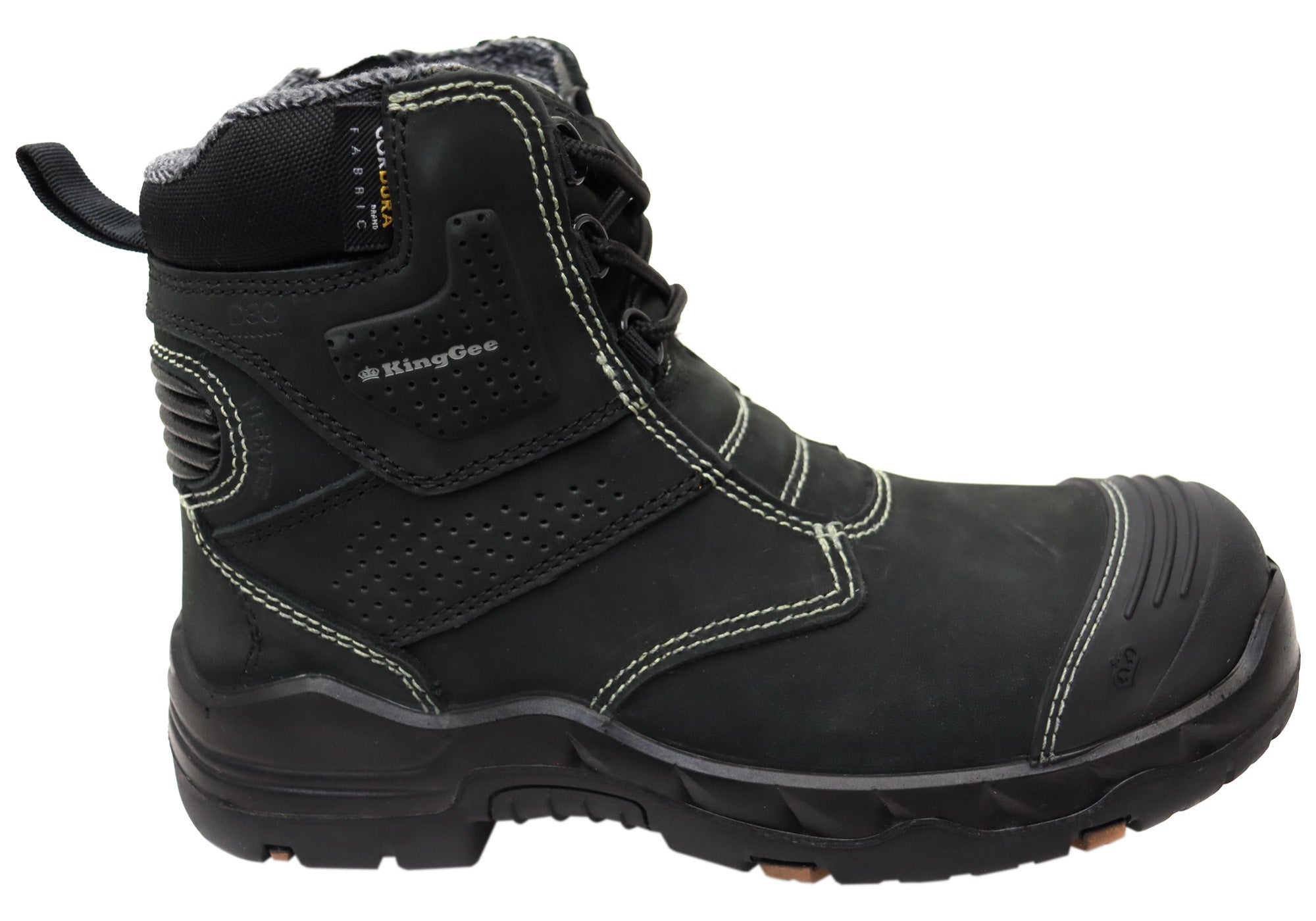 KingGee Bennu Pro 6 Women's Leather Work Boots - Comfortable & Durable Safety Shoes for Construction, Warehouse & Outdoor Work - Black