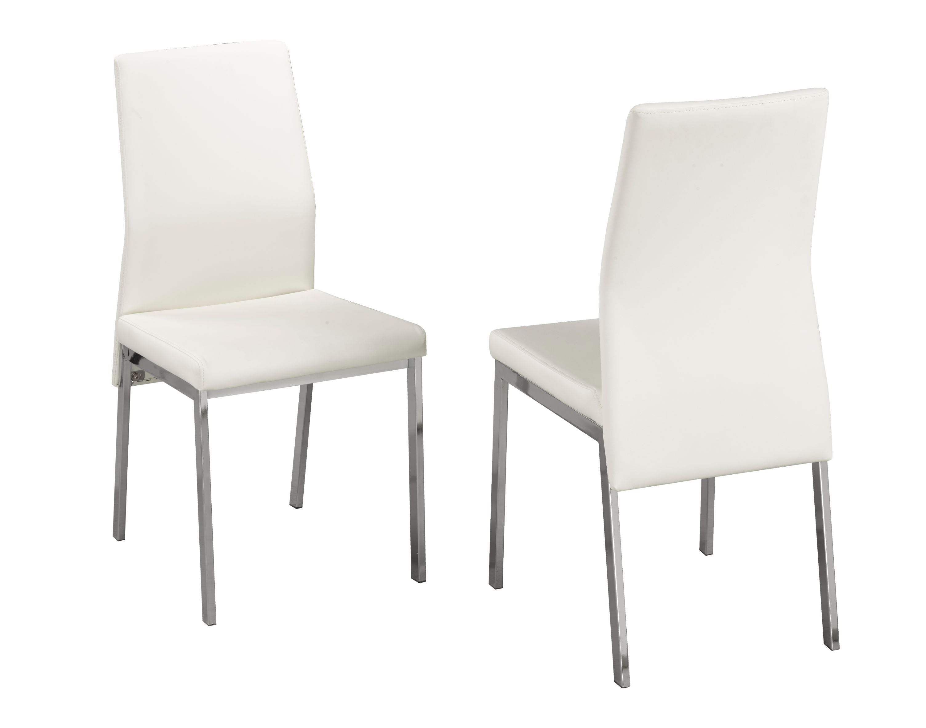 Elegant White Amber Dining Chairs Set of 2 - Modern Kitchen & Dining Room Furniture for Home Decor | Perfect for Breakfast Nook, Small Space Dining, and Contemporary Interior Design