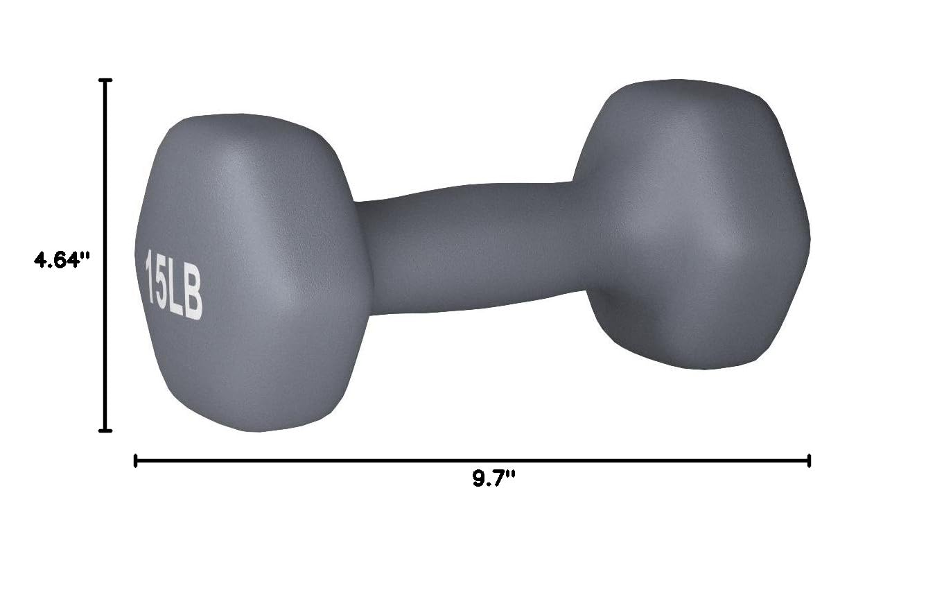Amazon Basics Neoprene Dumbbell Hand Weights - 2-Pack, 5-50 lbs Options for Home Gym, Strength Training & Fitness Workouts | Non-Slip Grip, Durable for Cardio, Yoga & Weight Lifting
