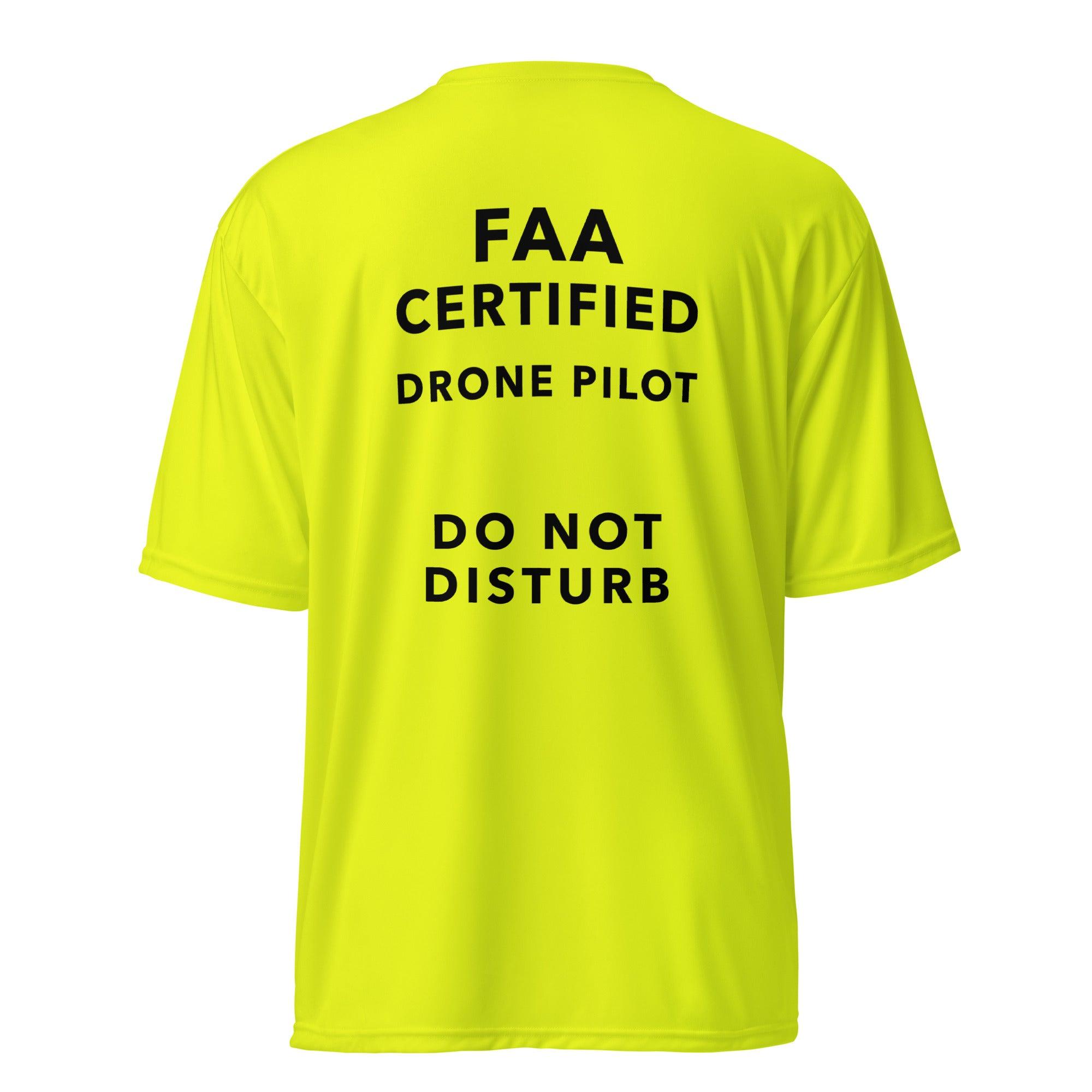 FAA Certified Drone Pilot T-Shirt - High Visibility Safety Yellow Tee for Professional Drone Operators | Perfect for Aerial Photography & Commercial Drone Work