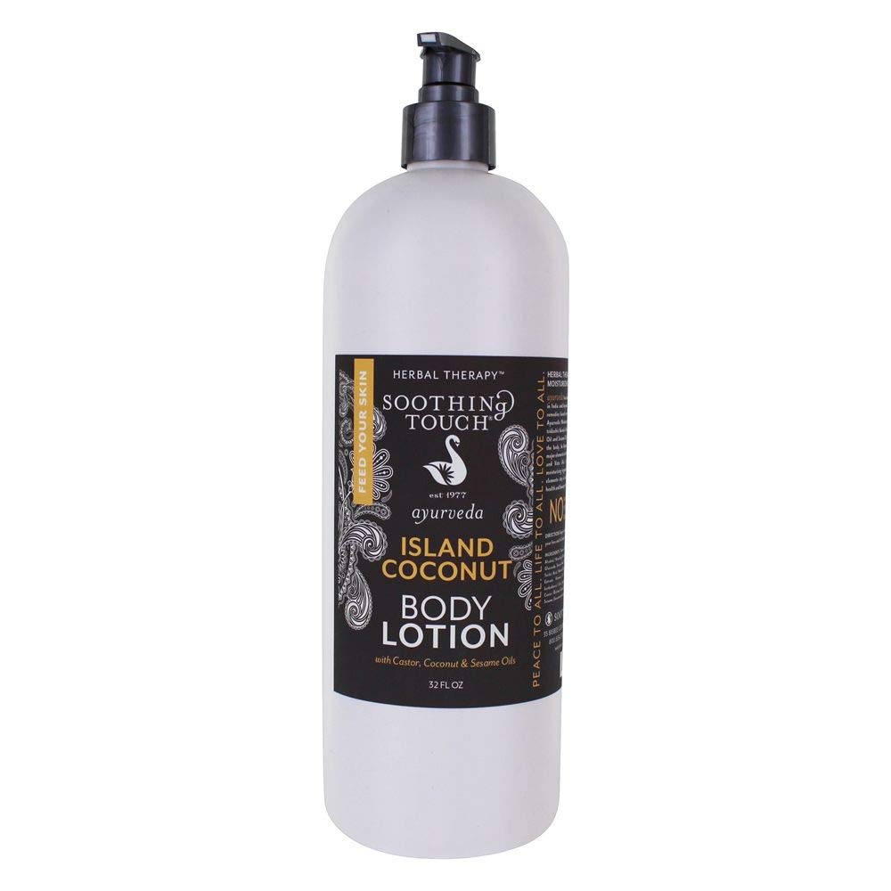 Soothing Touch Island Coconut Body Lotion - 32 oz Moisturizing & Hydrating Cream for Dry Skin | Perfect for Daily Use, After Shower & Spa Relaxation