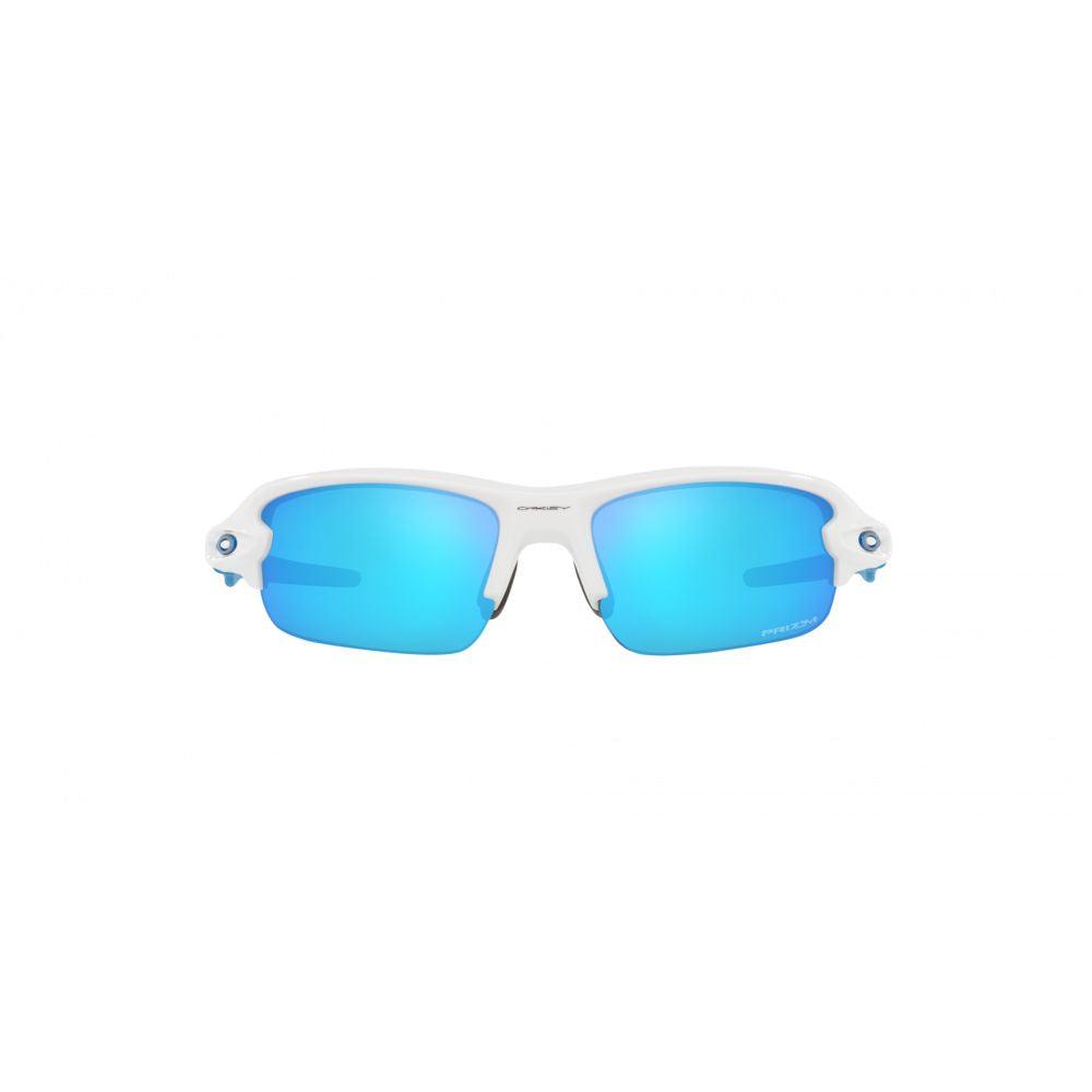Oakley Youth Sun Flak XXS Sunglasses - Polished White Frame with Prizm Sapphire Lenses (0OJ9008 900806) - Perfect for Kids Outdoor Sports & Beach Activities