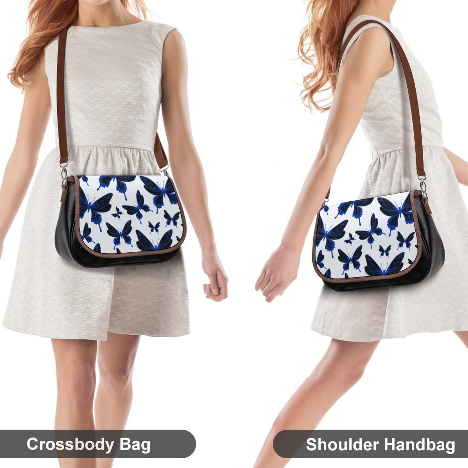 Stylish Medium Crossbody Bags for Women - Printed Shoulder Messenger Purse with Butterfly & Good Luck Design | Perfect for Work, Travel & Everyday Use