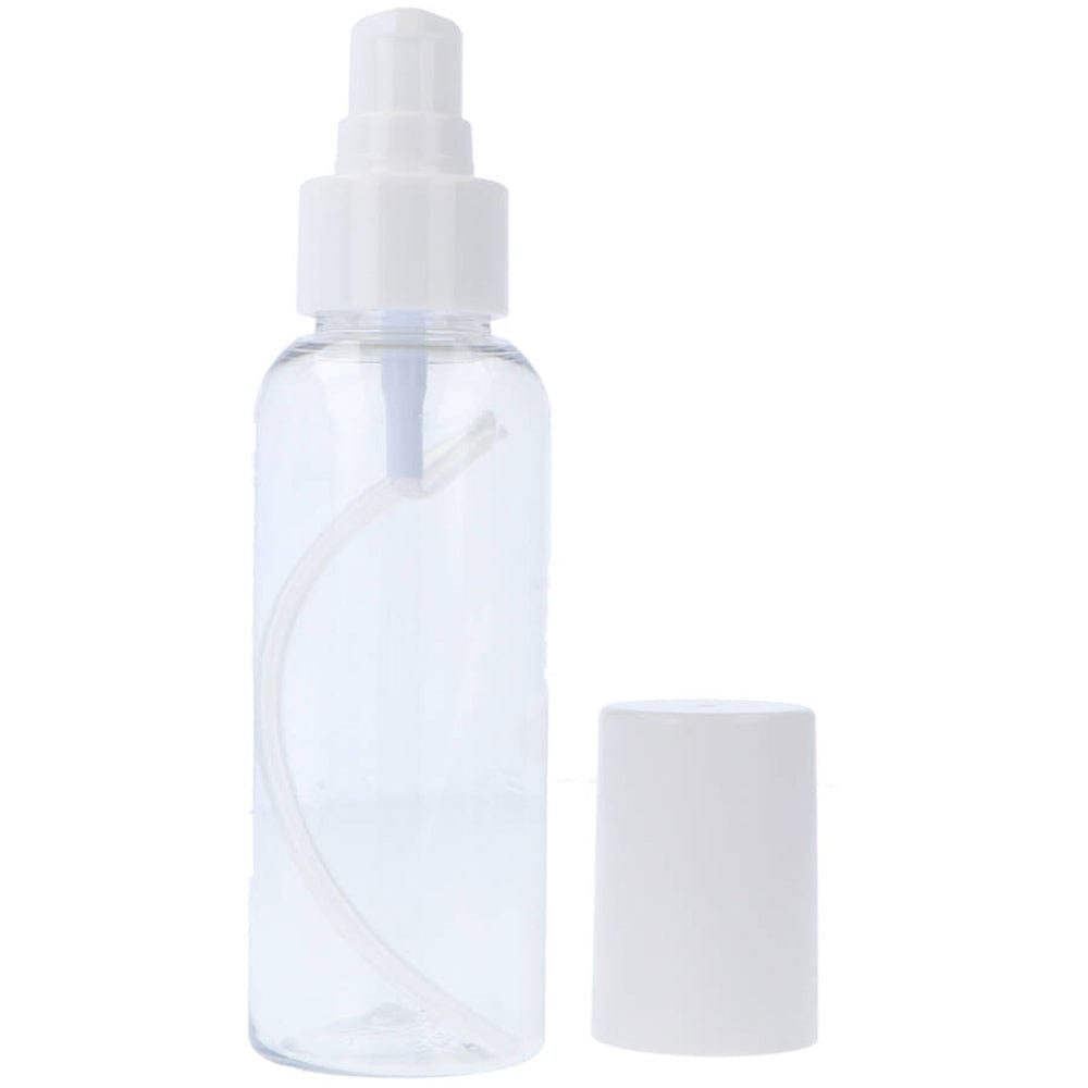 100ml Clear PET Plastic Travel Size Bottle with White Serum Pump | Leak-Proof Cosmetic Containers for Skincare, Makeup & Toiletries | Perfect for Air Travel, Gym & Daily Use