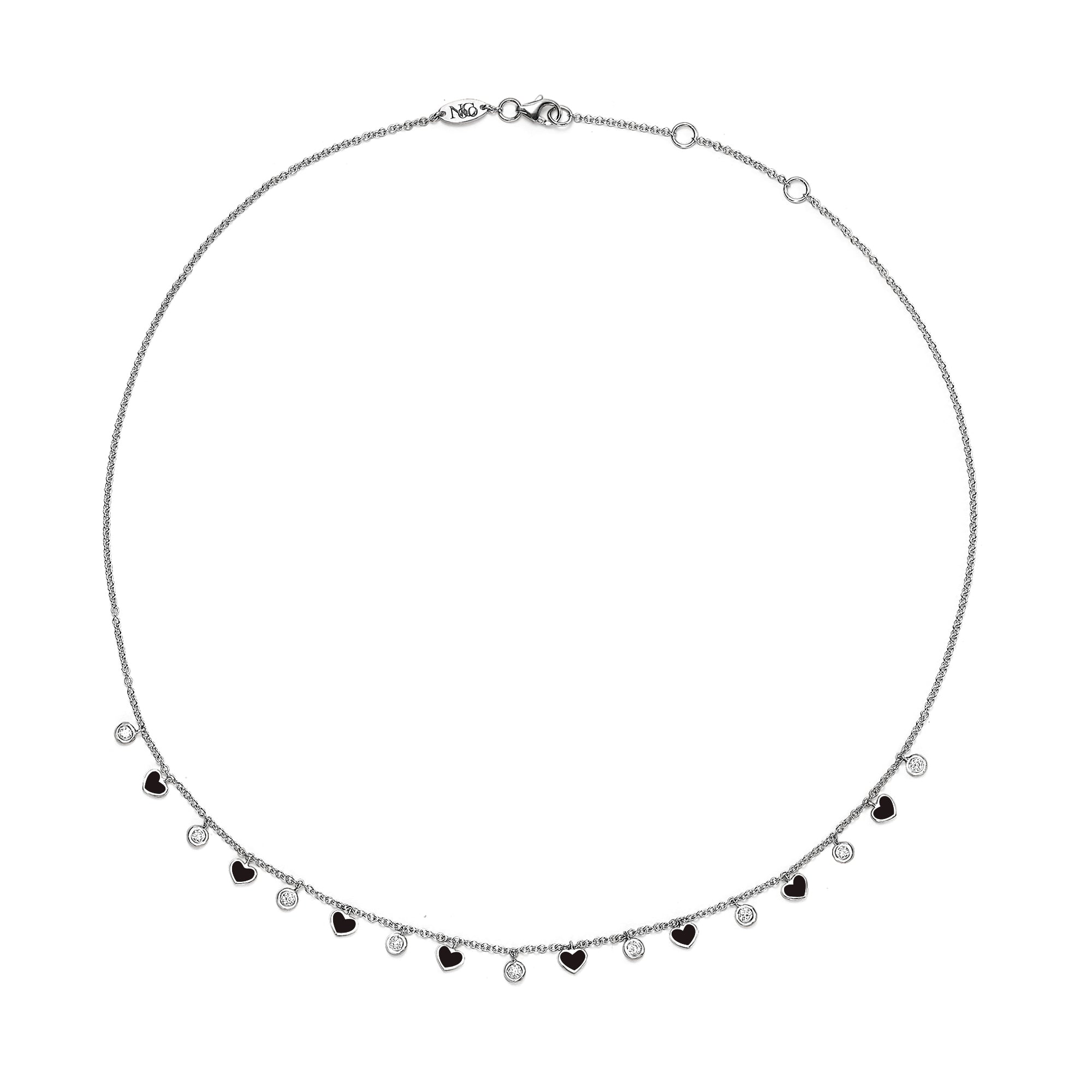 Luna Diamond Heart Necklace for Women - Elegant Black Pendant Jewelry Gift for Valentine's Day, Anniversary & Special Occasions