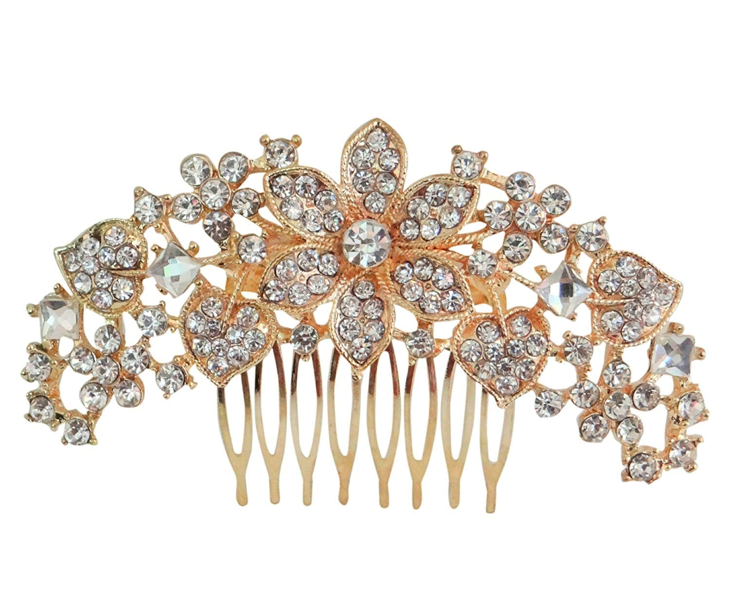 VTMS Golden & White Pearl Hair Clip for Women - Elegant Hair Comb Accessory for Weddings, Parties & Everyday Wear (Pack of 1)