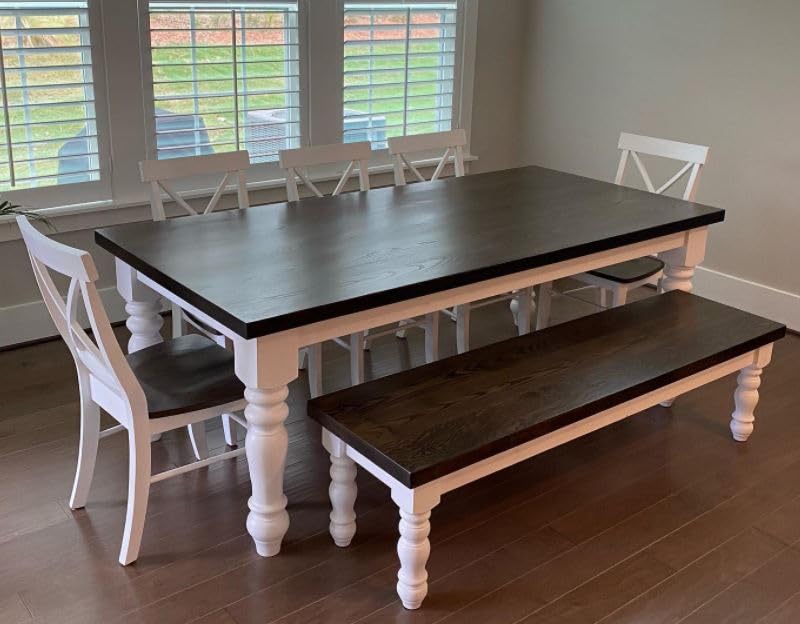Osborne Husky Farm Dining Table Legs - Set of 4 Unfinished Pine Wood Turned Legs, Sanded & Ready for Staining - Durable Replacement Legs for Dining Tables, Desks & DIY Furniture Projects - Perfect for Home Office, Kitchen Renovation & Farmhouse Decor